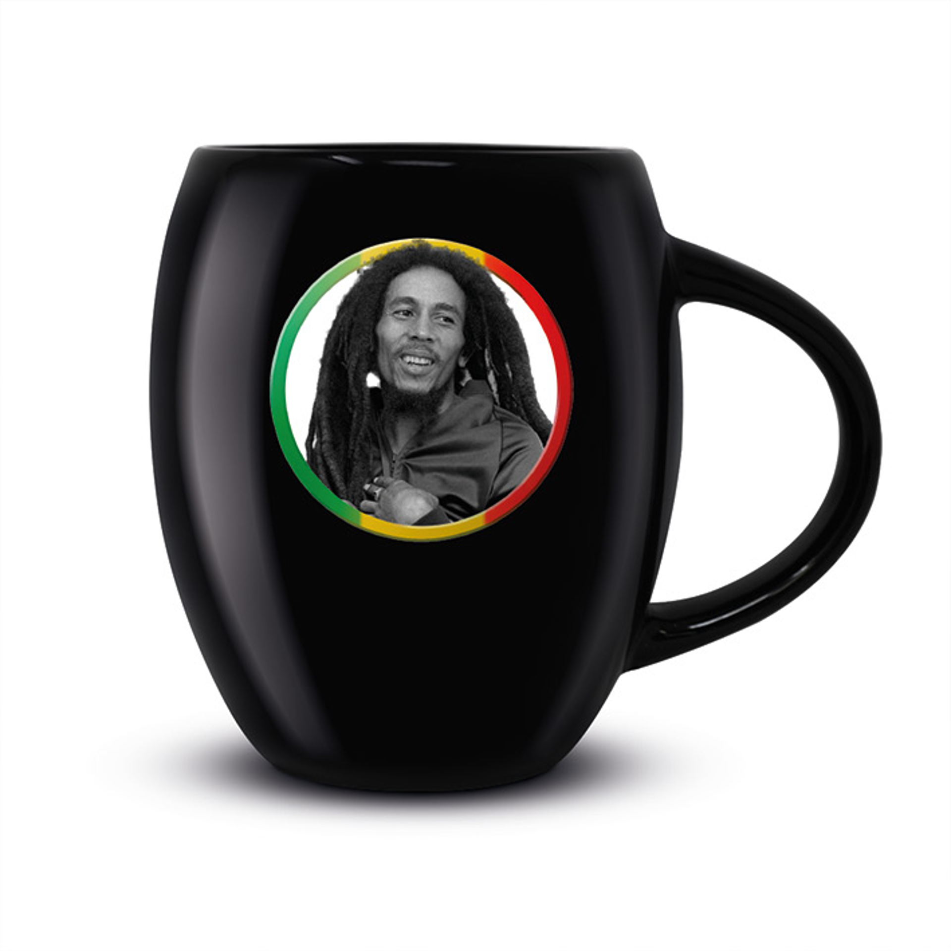 Bob Marley - Tricolour Circle Oval Mug - flash vidéo