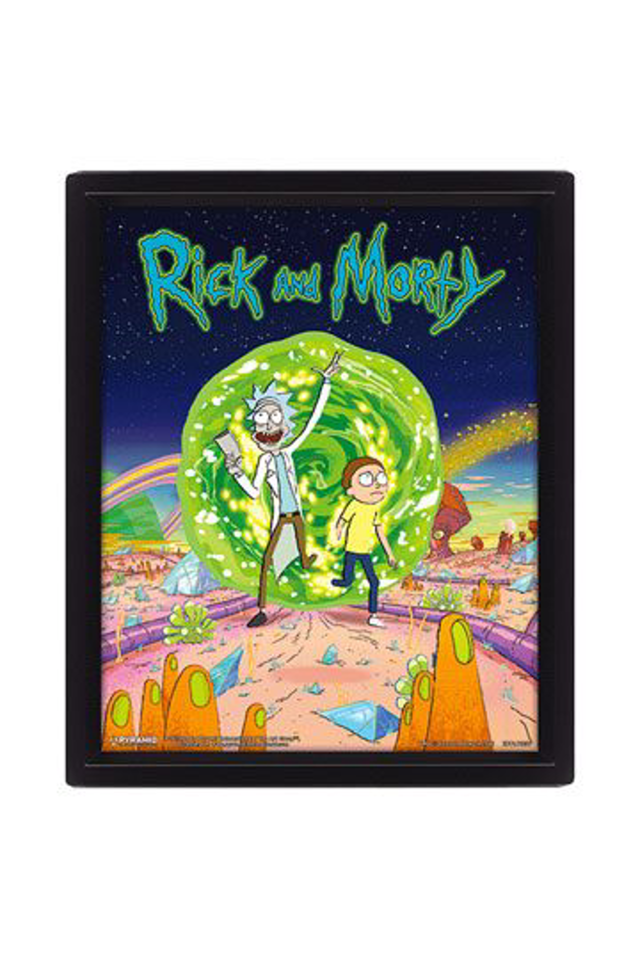 Rick et Morty - Portail Affiche lenticulaire 3D 28,7 x 23,5cm - flash vidéo
