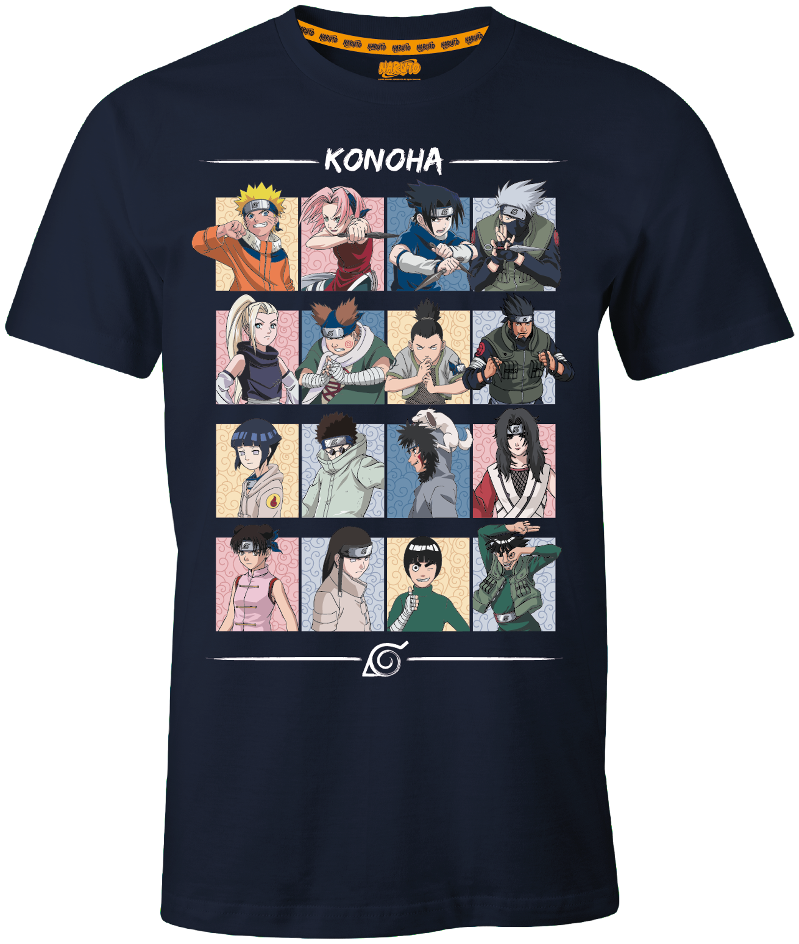 Naruto - Konoha - T-Shirt Noir Pour Hommes - XL - flash vidéo