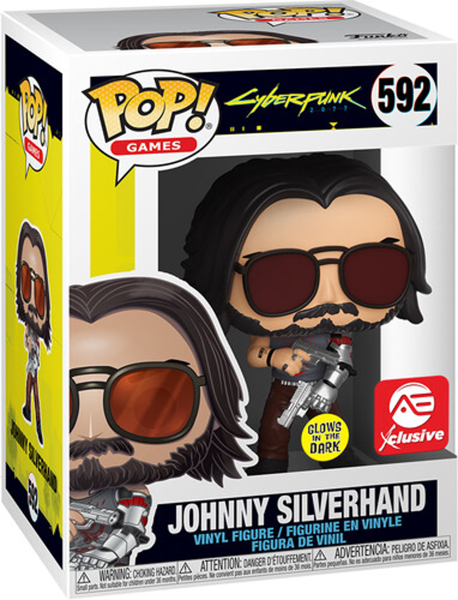 Funko Pop! Games: Cyberpunk 2077 - Johnny Silverhand (with Gun) US Exclusive (Glow in the dark) ENG Merchandising - flash vidéo