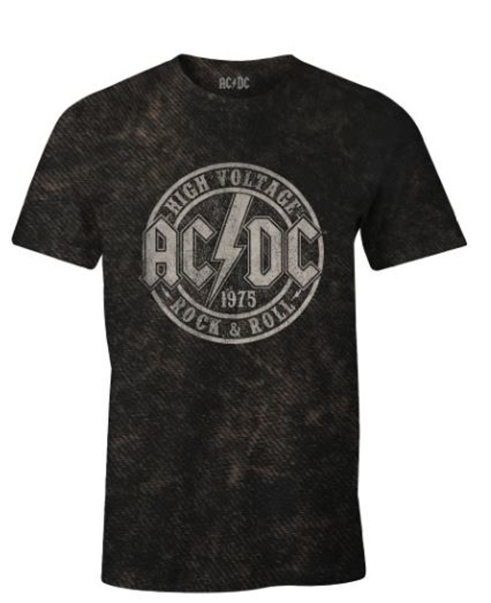 ACDC - T-shirt Noir Hommes Rock & Roll 1975 - M - flash vidéo