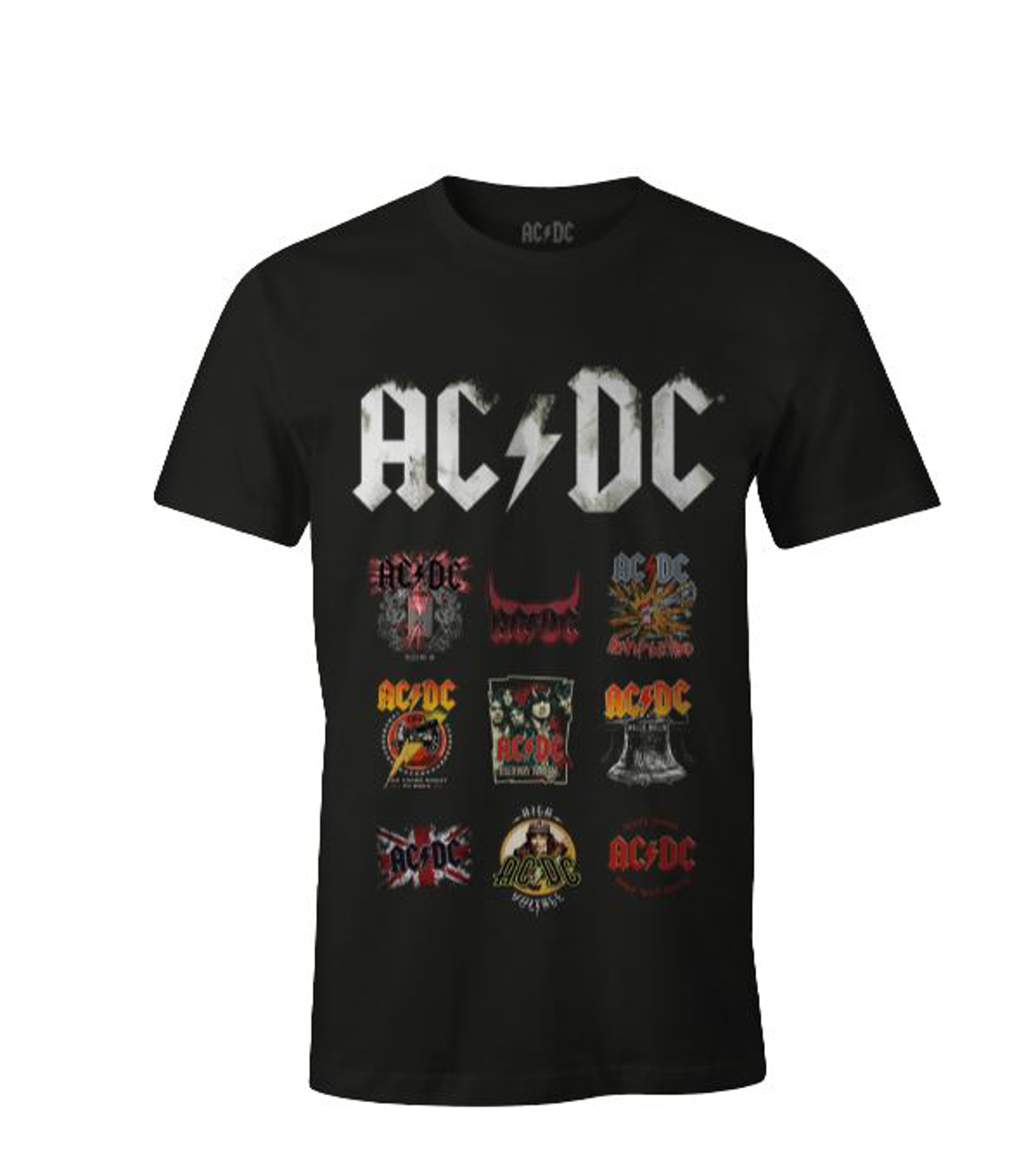 ACDC - T-shirt Noir Hommes Logo Patchwork - XL - flash vidéo
