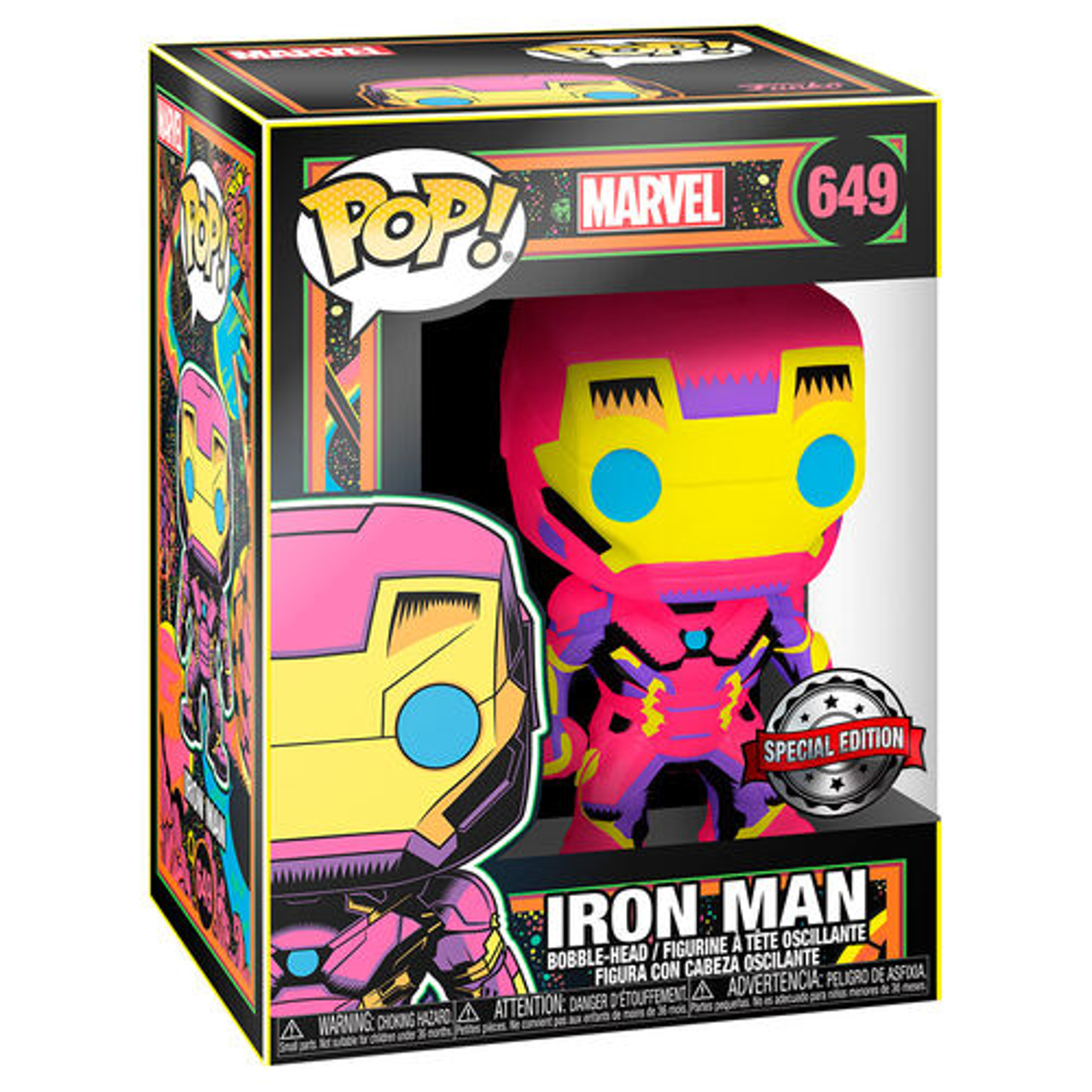 Funko Pop! Marvel: Black Light - Iron Man - US Exclusive - flash vidéo