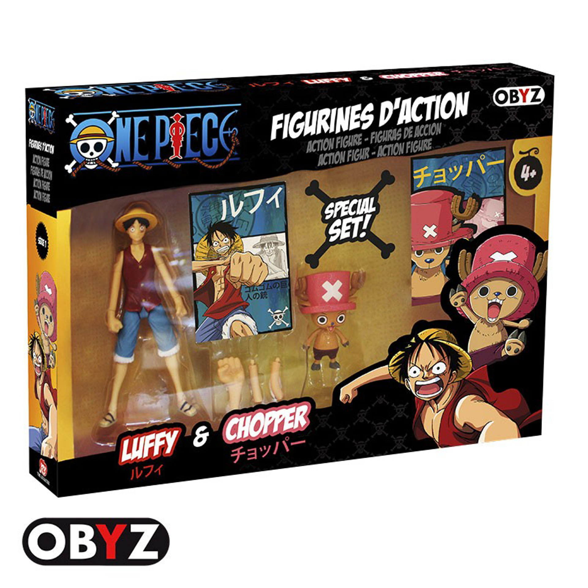 One Piece - Pack de figurines d'action Luffy et Chopper 12cm - flash vidéo