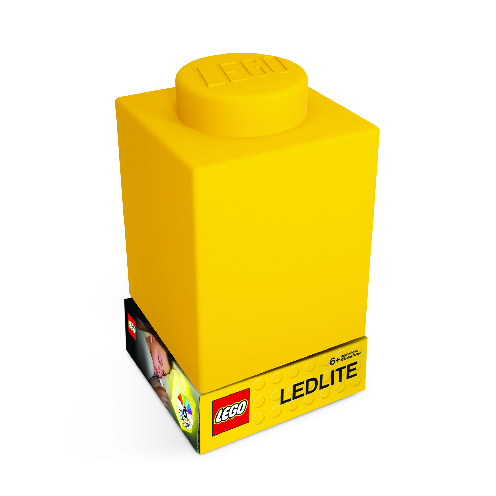 Veilleuse LED en silicone Lego - Jaune - flash vidéo
