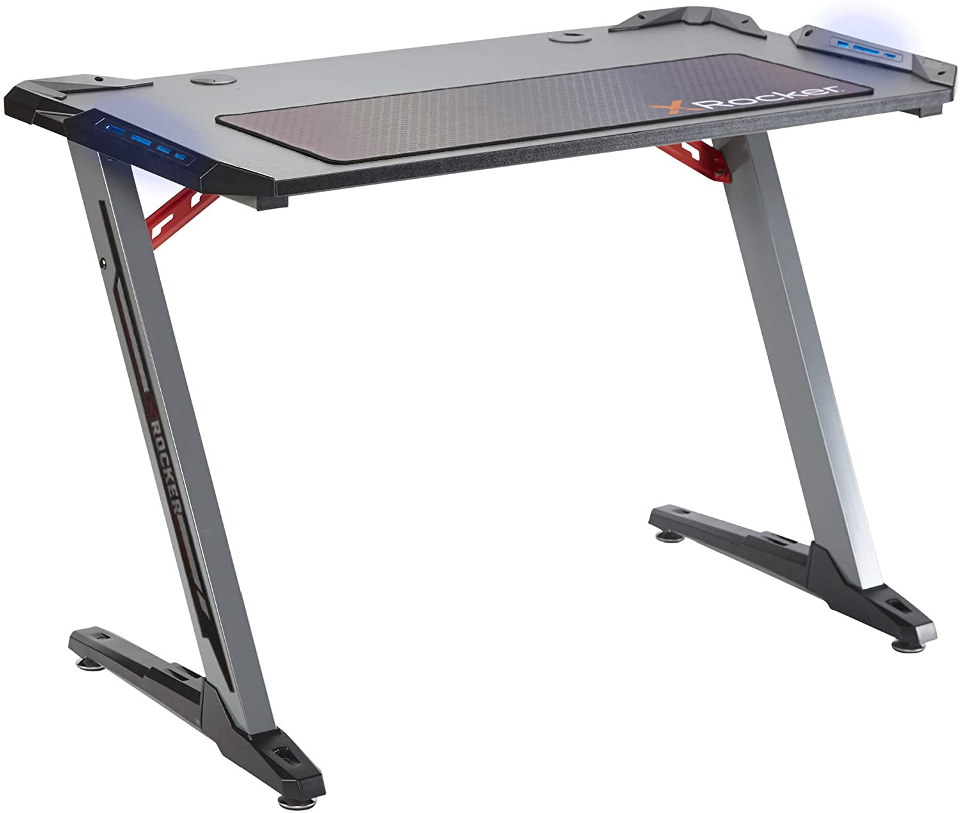 X Rocker - Jaguar Esports Gaming Desk with LED Edge lighting - flash vidéo