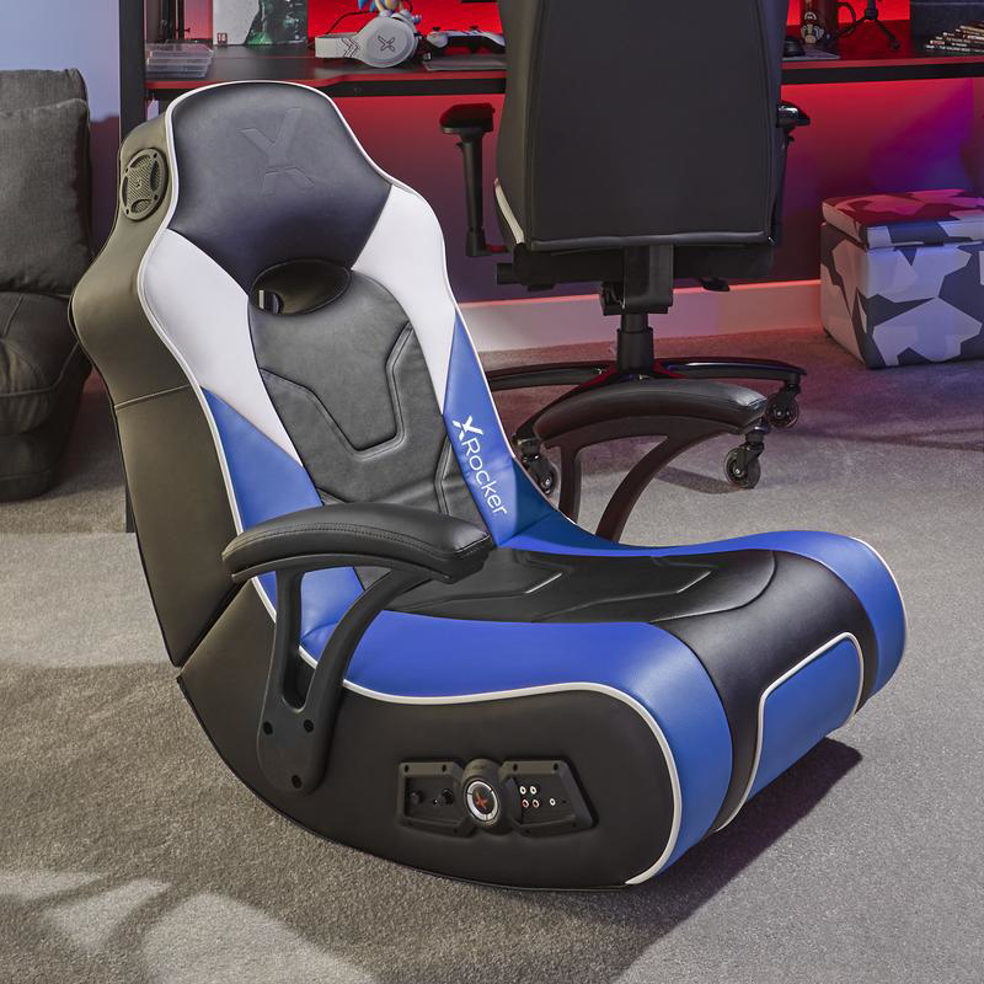 X Rocker - Geo Camo 2.1 Stereo Audio Gaming Chair with Vibration - Grey and Pink - flash vidéo
