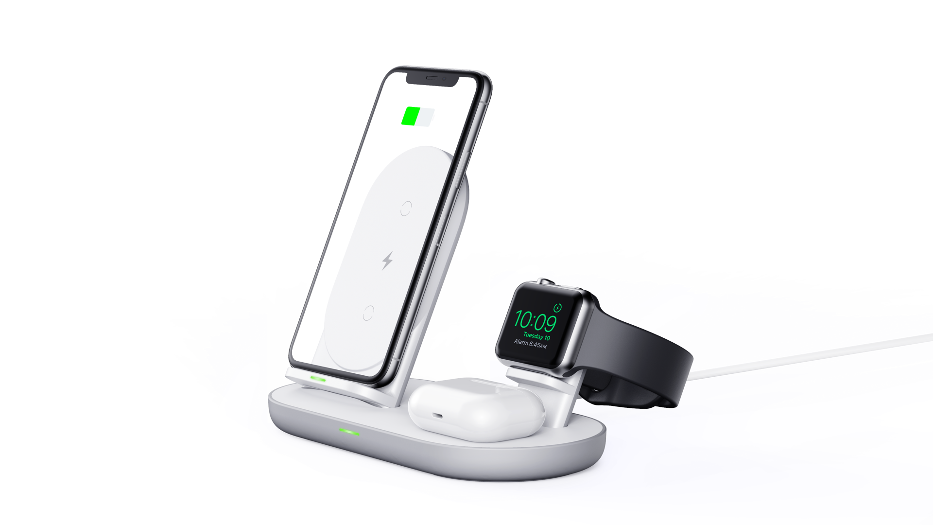 Aukey - Support de charge sans fil 3 en 1 LC-A3-WT Aircore Series Blanc