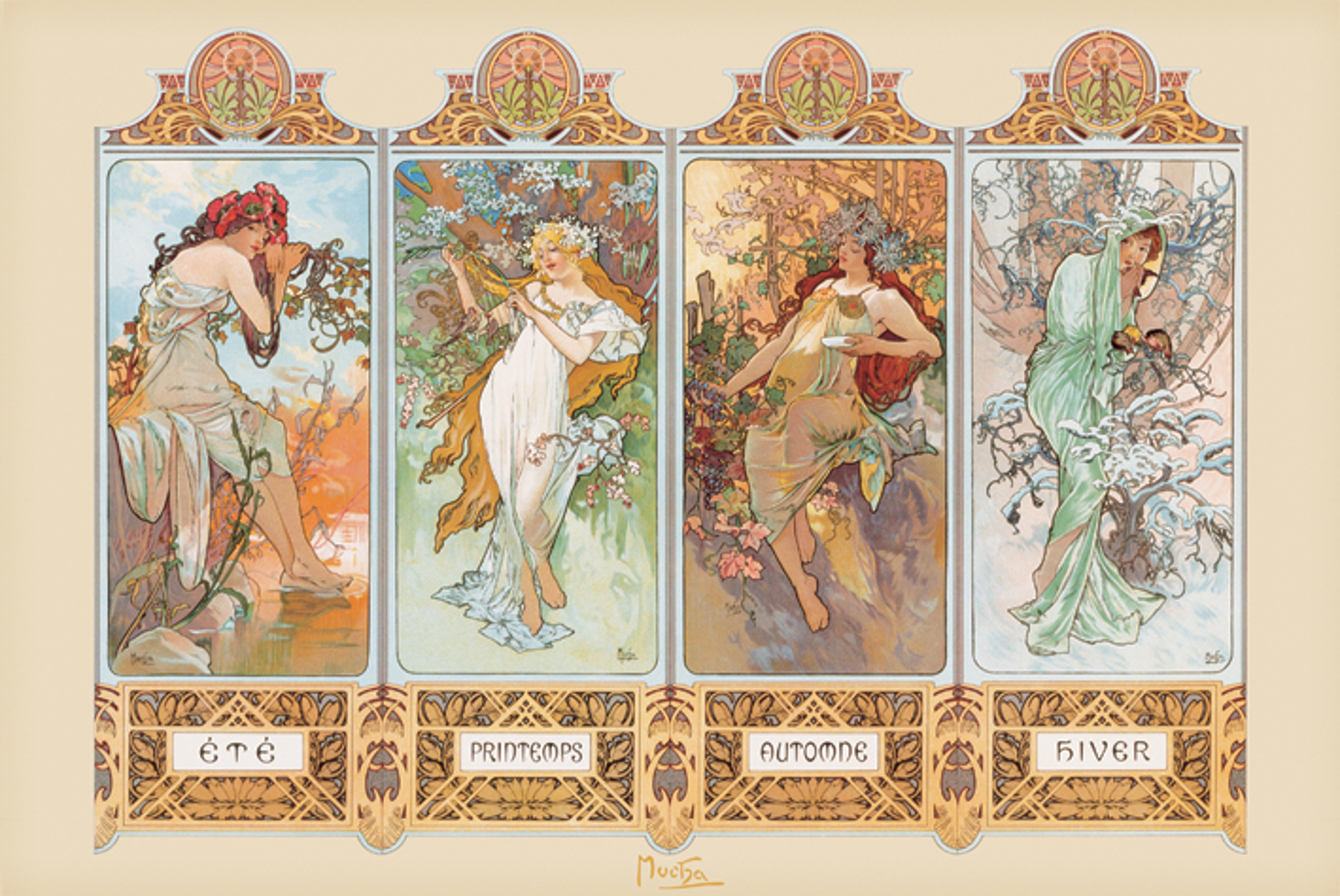 Mucha - Maxi Poster Les 4 Saisons