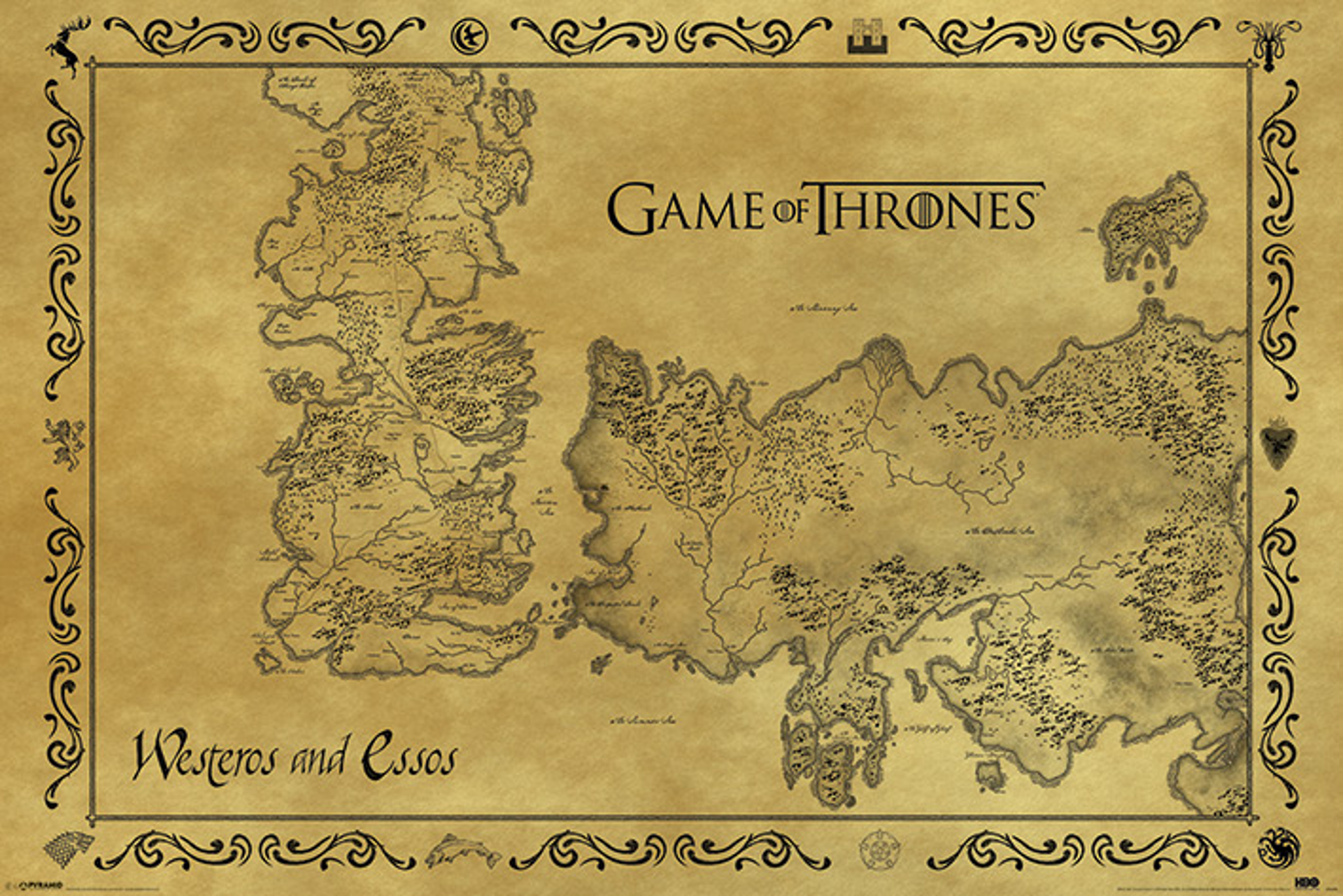 Game of Thrones - Maxi Poster Carte antique - flash vidéo