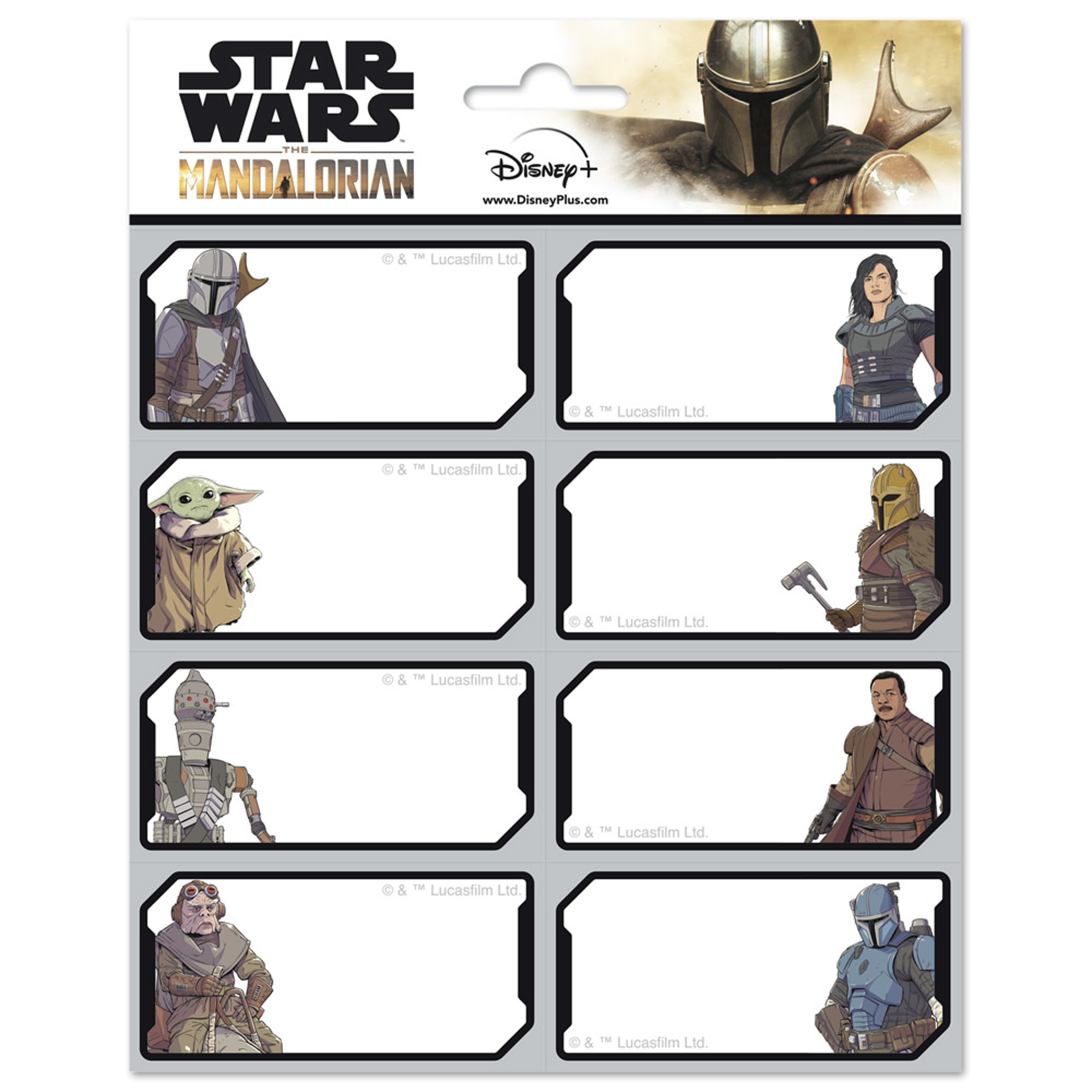 Star Wars: The Mandalorian - Étiquettes scolaires autocollantes
