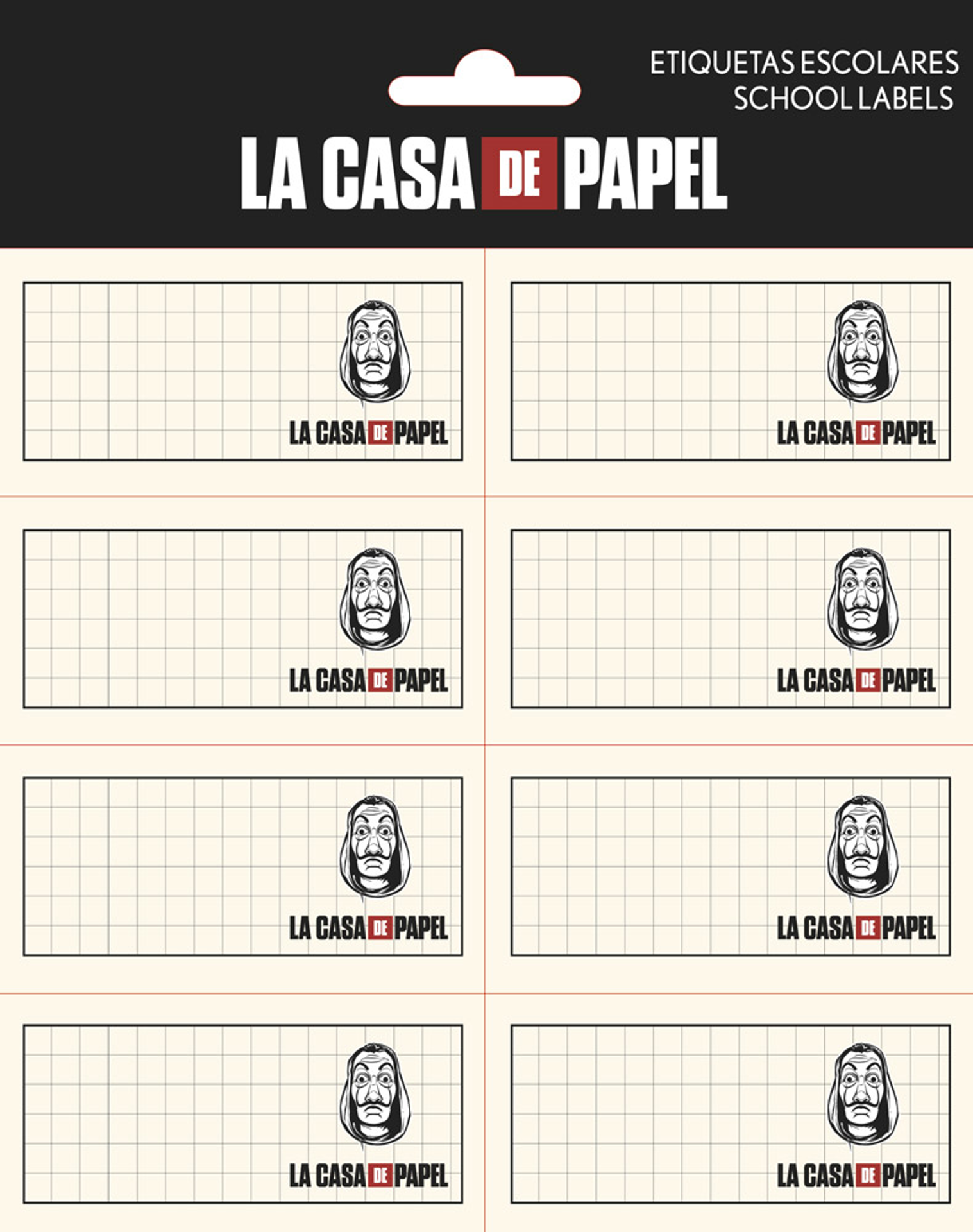 La Casa de Papel - Étiquettes scolaires autocollantes