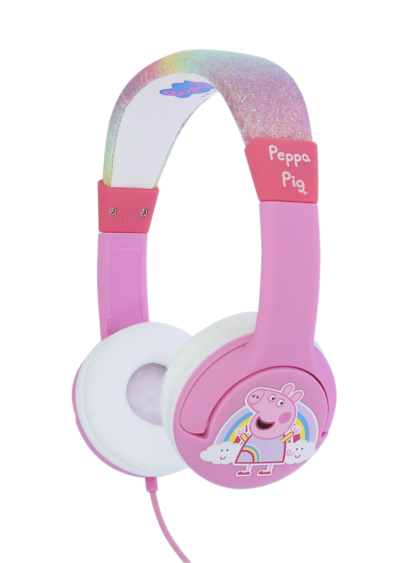 Peppa Pig - Casque audio Arc-en-ciel pailleté pour enfants - flash vidéo