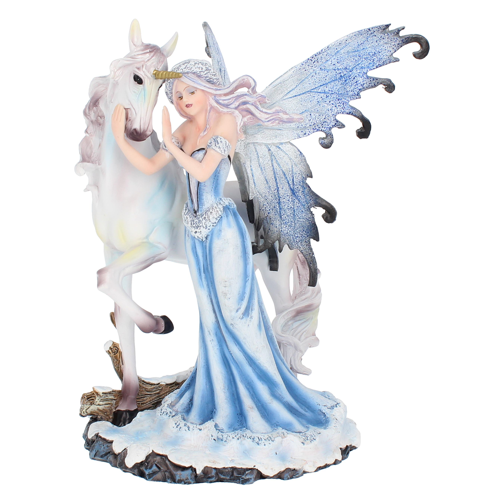 Comfort - Figurine de la Fée des glaces et de la Licorne blanche 21.5cm - flash vidéo