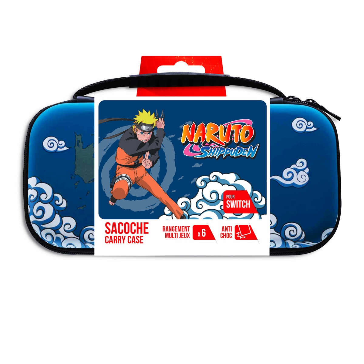 § Naruto Shippuden - Sacoche de Transport Naruto Bleu pour Nintendo Switch Taille XL