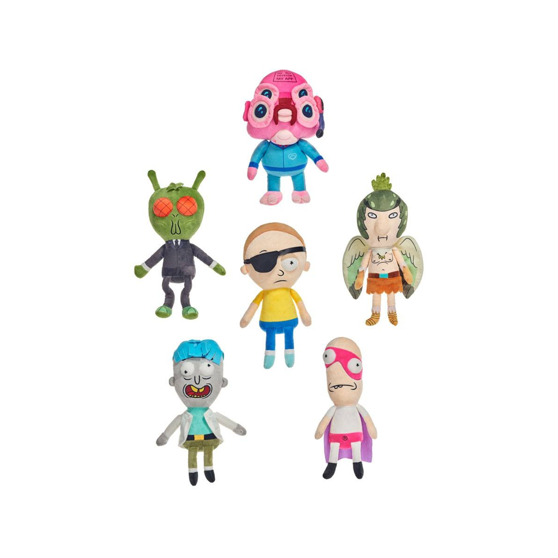 Rick & Morty - Assortiment de 6 Peluches 32 cm - flash vidéo