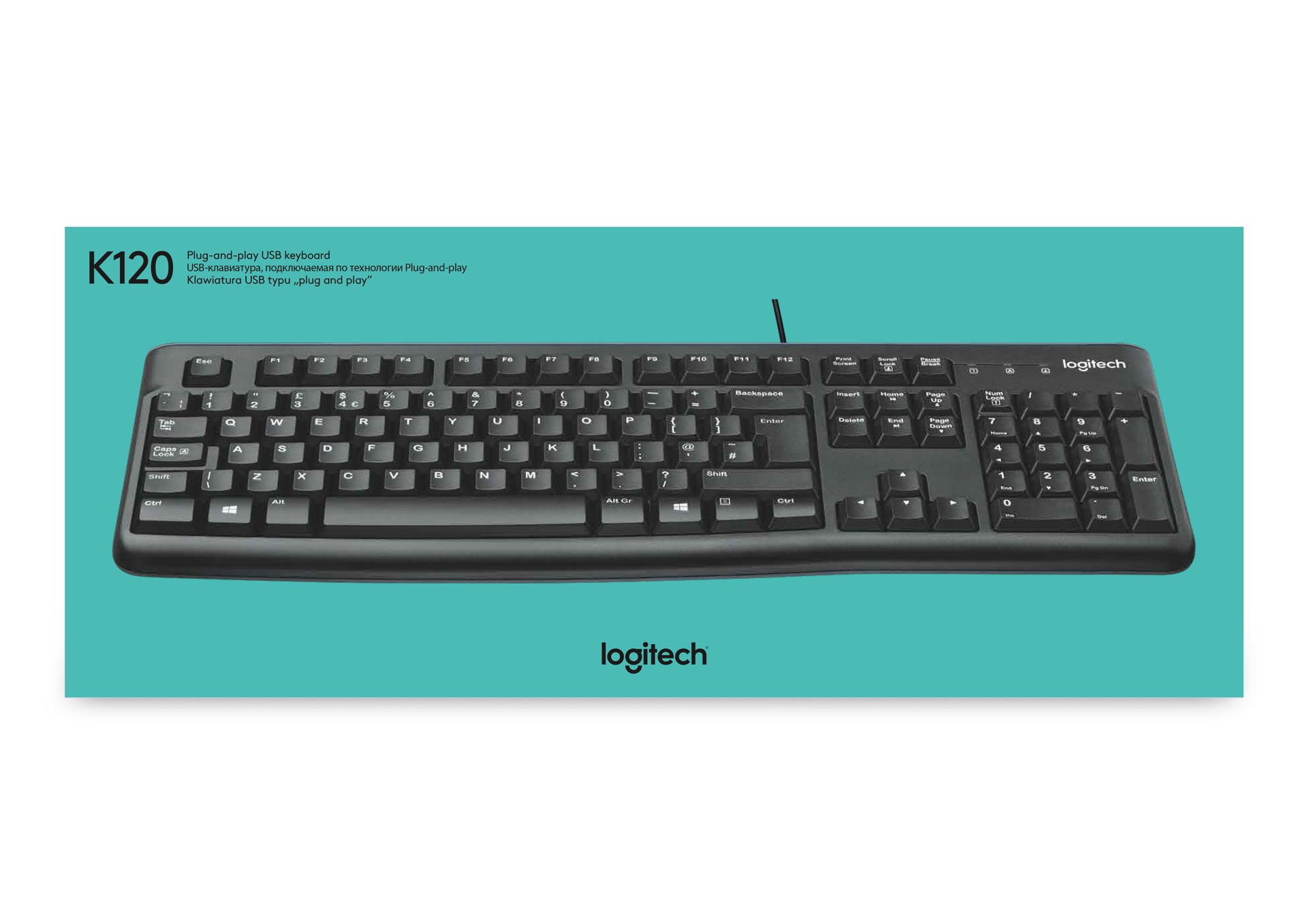 Logitech Clavier filaire K120 Noir Azerty BE - flash vidéo