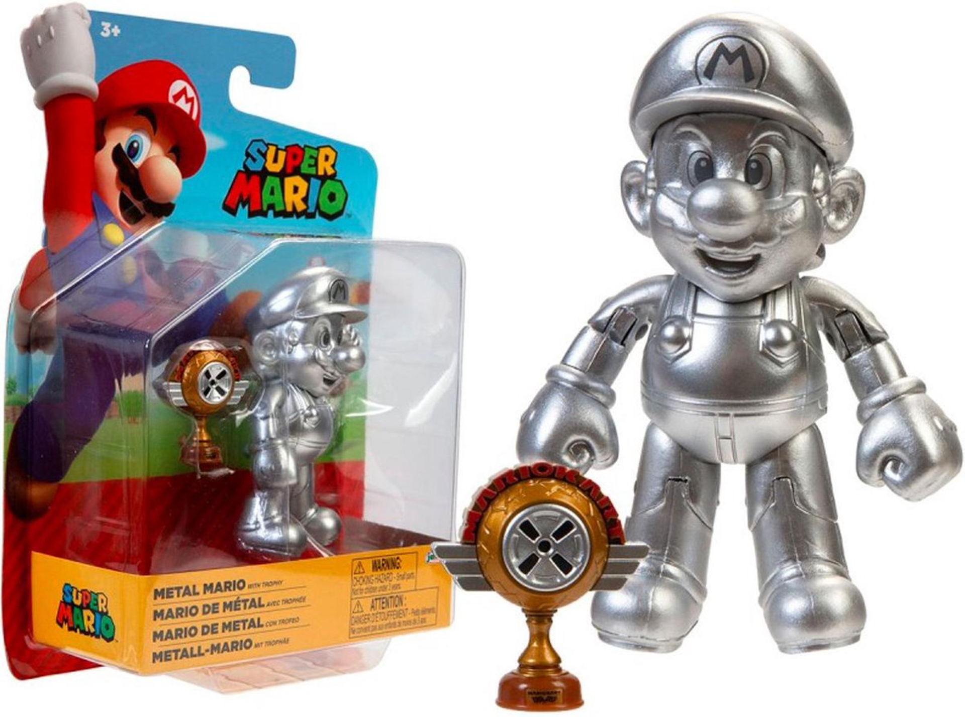 Nintendo - Super Mario Figurine Mario de métal avec trophée Edition Limitée 6.5 cm - flash vidéo