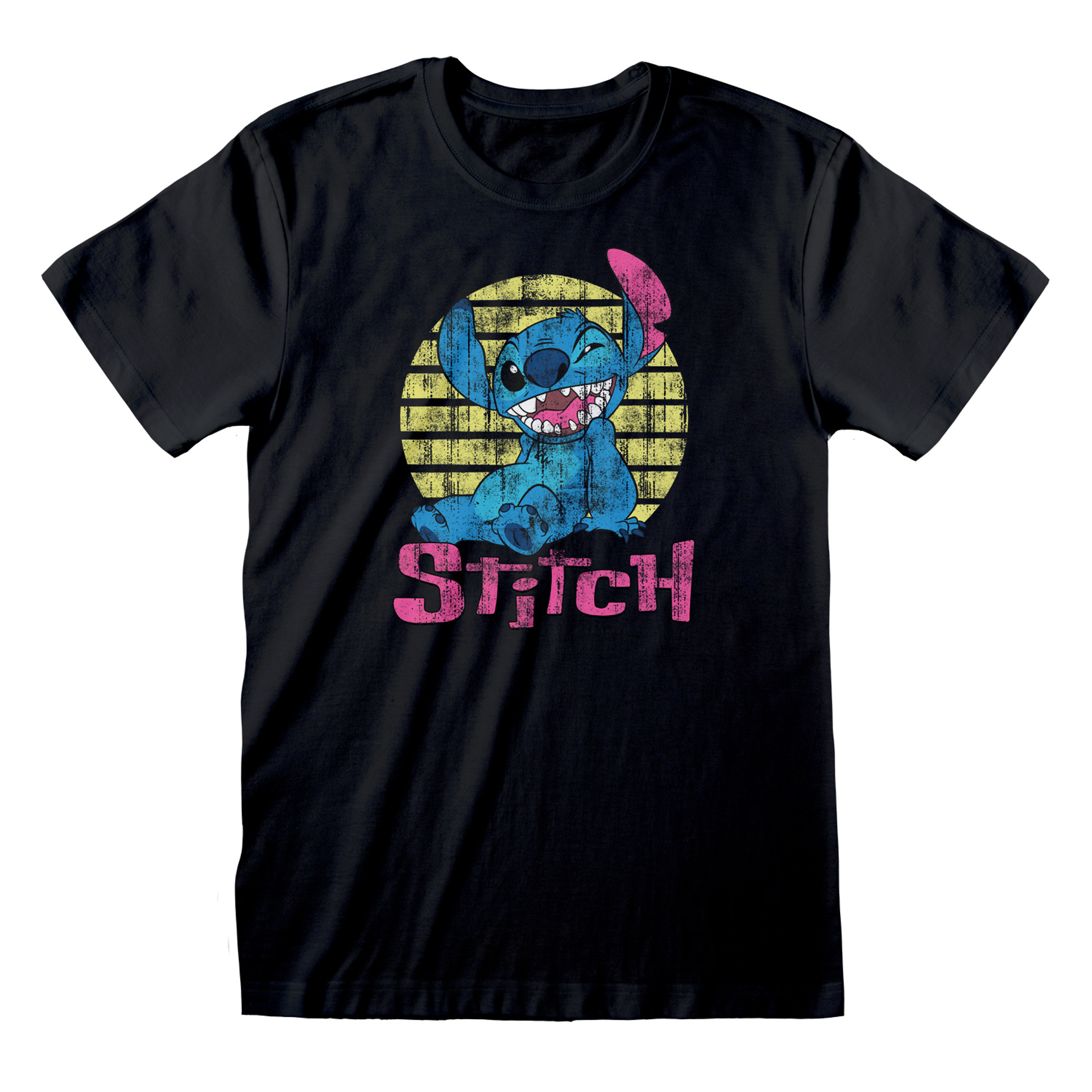 Lilo & Stitch - T-shirt unisexe Noir Stitch "Vintage" - L - flash vidéo