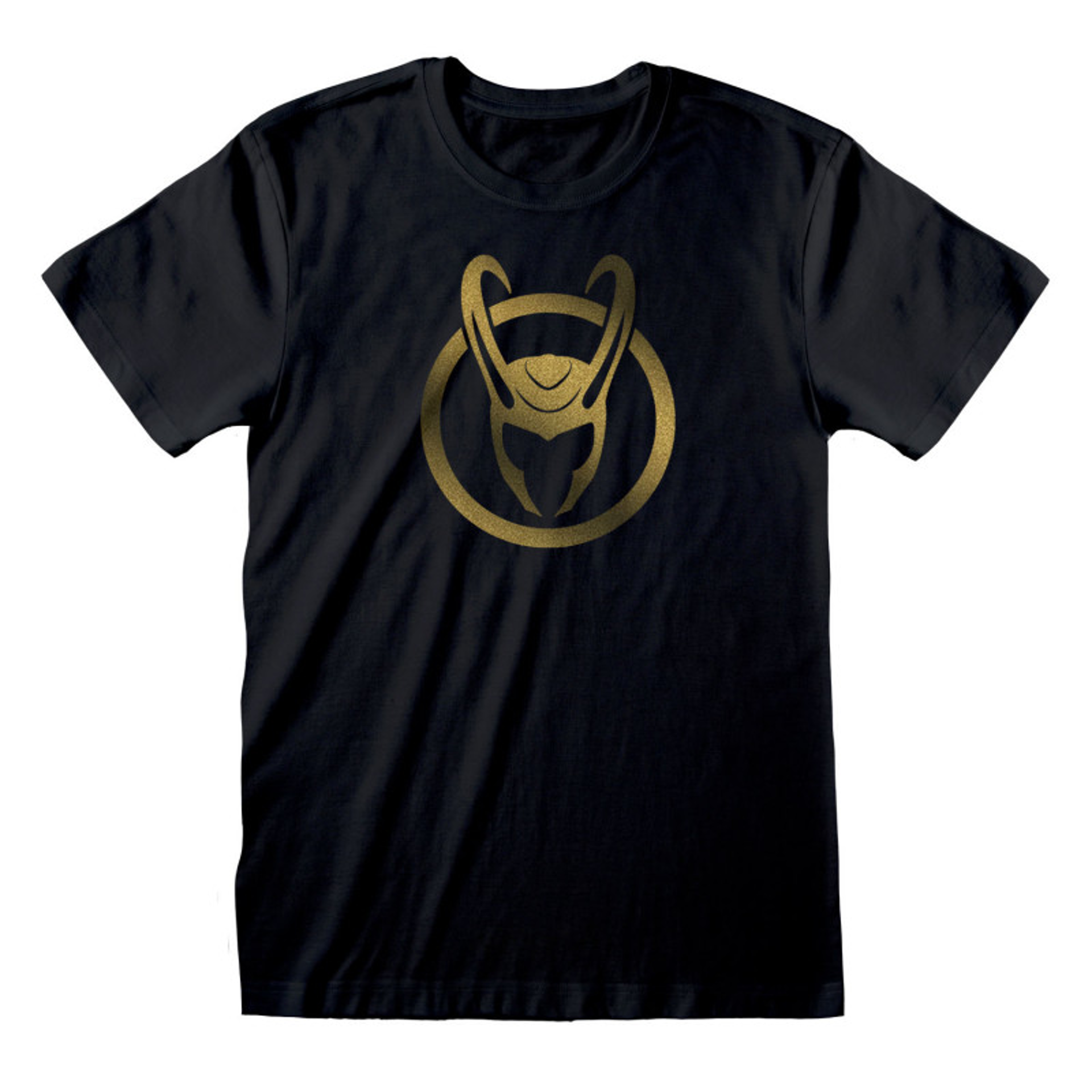 Marvel - T-shirt unisexe Noir Symbole doré de Loki - M - flash vidéo