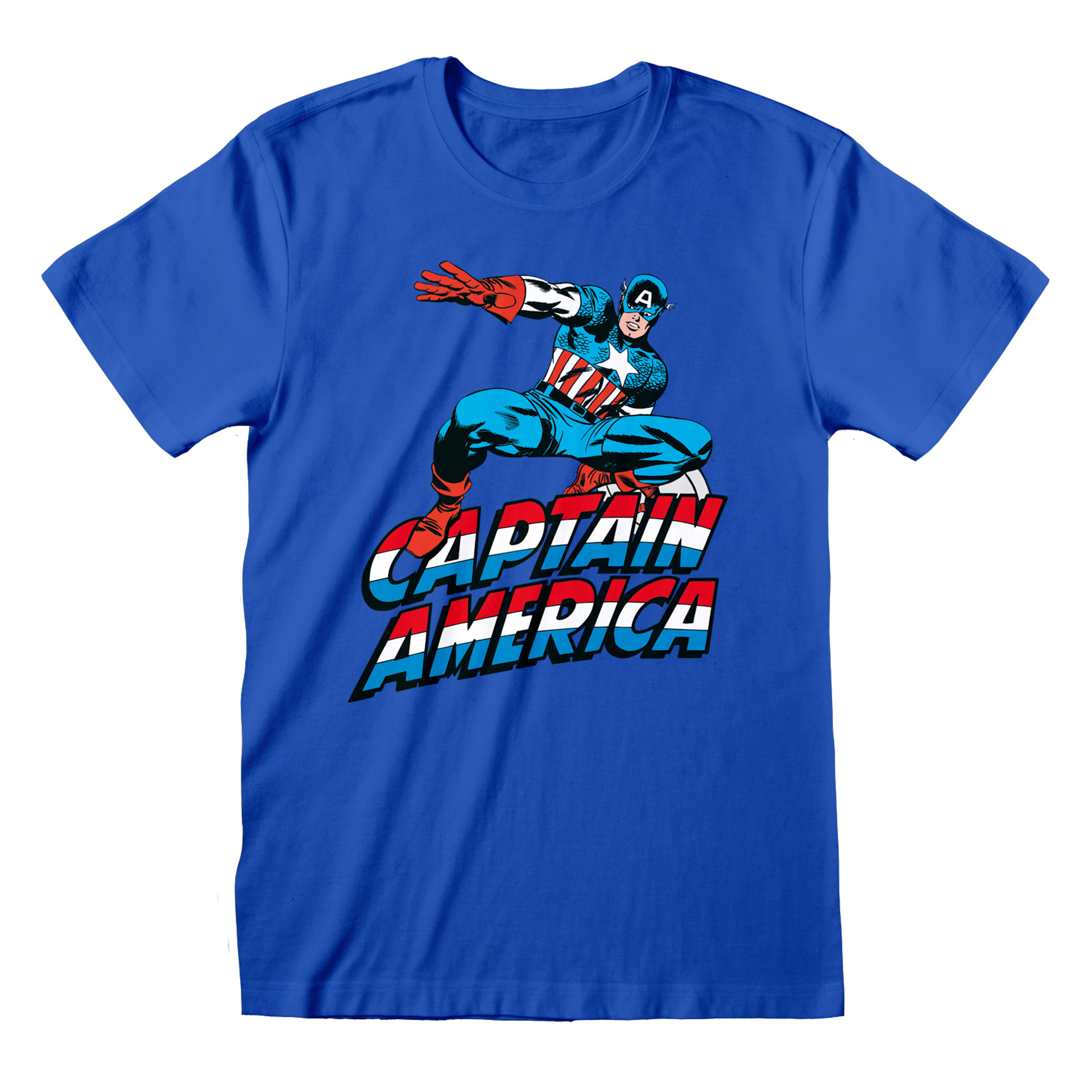 Marvel - T-shirt unisexe Bleu Captain America - S - flash vidéo