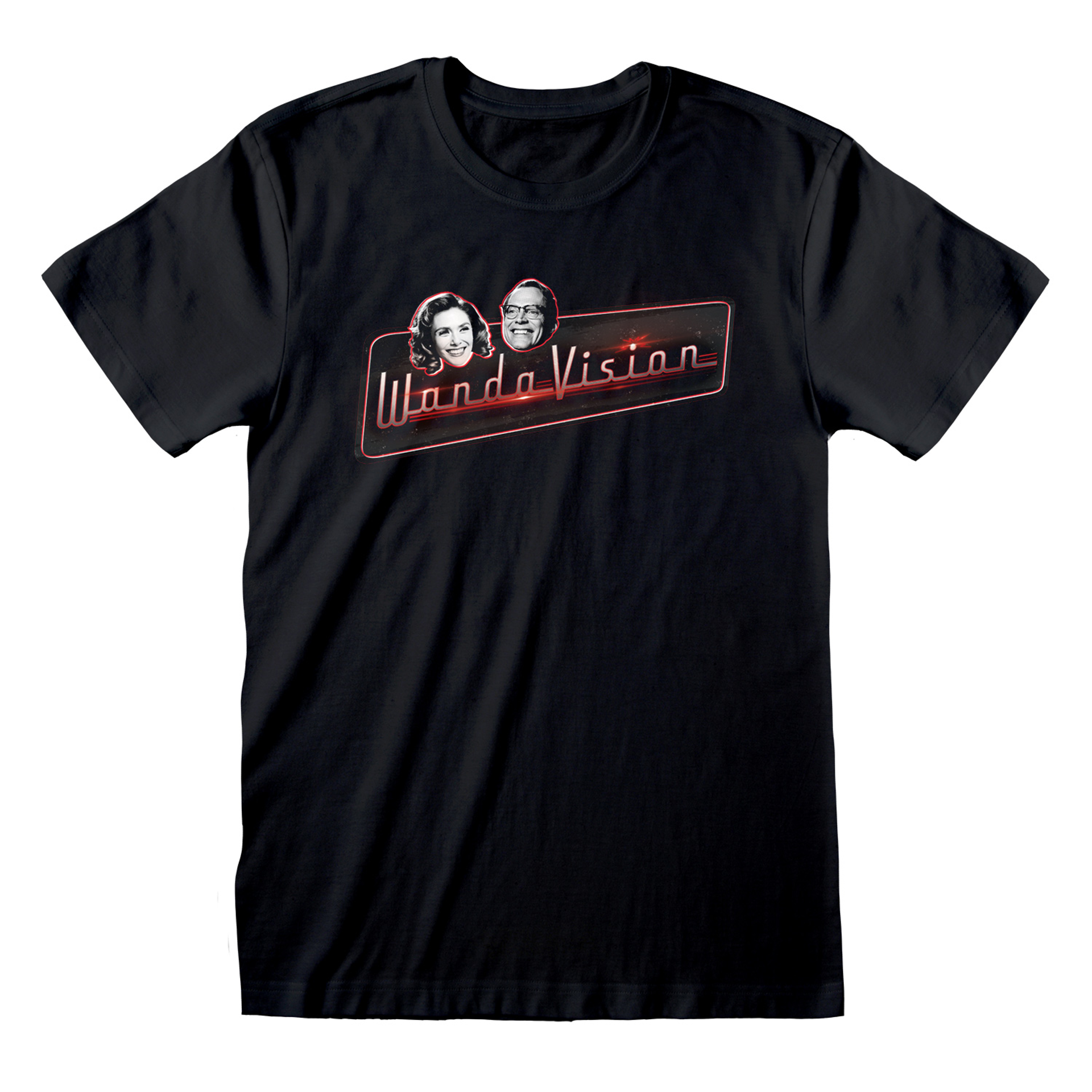 Marvel - T-shirt unisexe Noir WandaVision Logo et visages - L - flash vidéo
