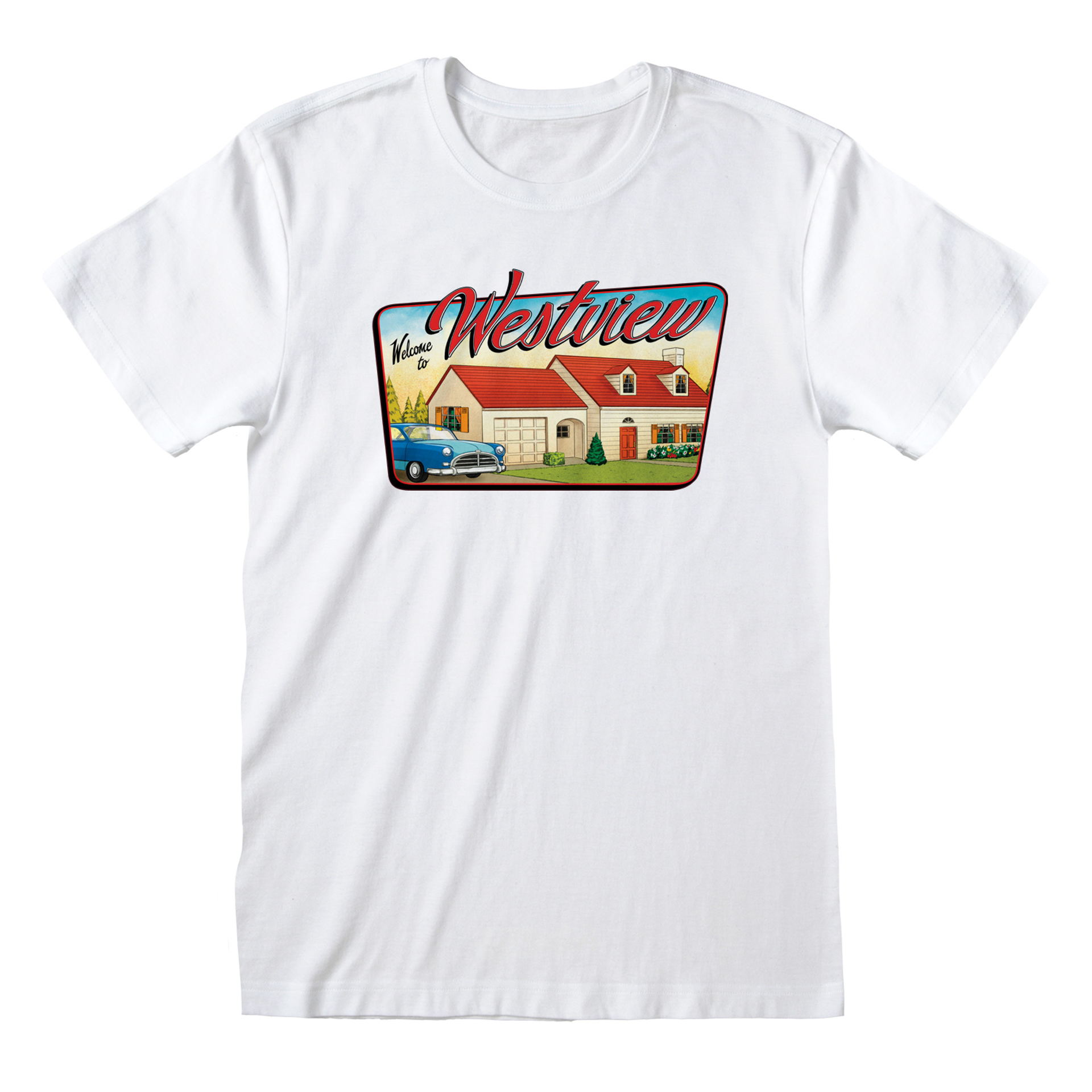 Marvel - T-shirt unisexe Blanc WandaVision Bienvenue à WestView - S - flash vidéo