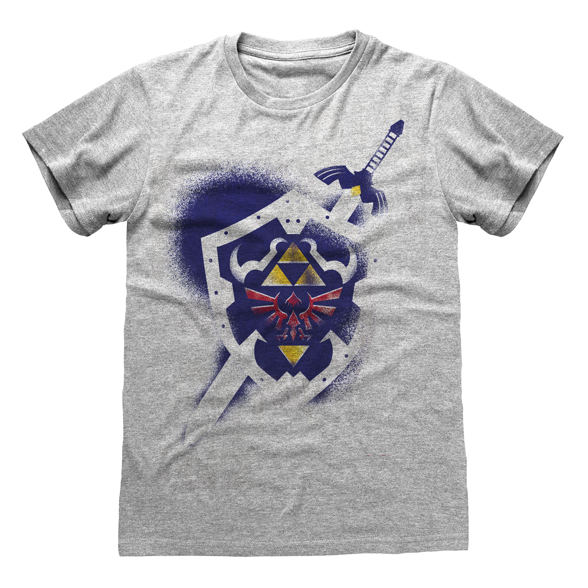 Nintendo - T-Shirt unisexe Gris chiné The Legend of Zelda Bouclier - S - flash vidéo
