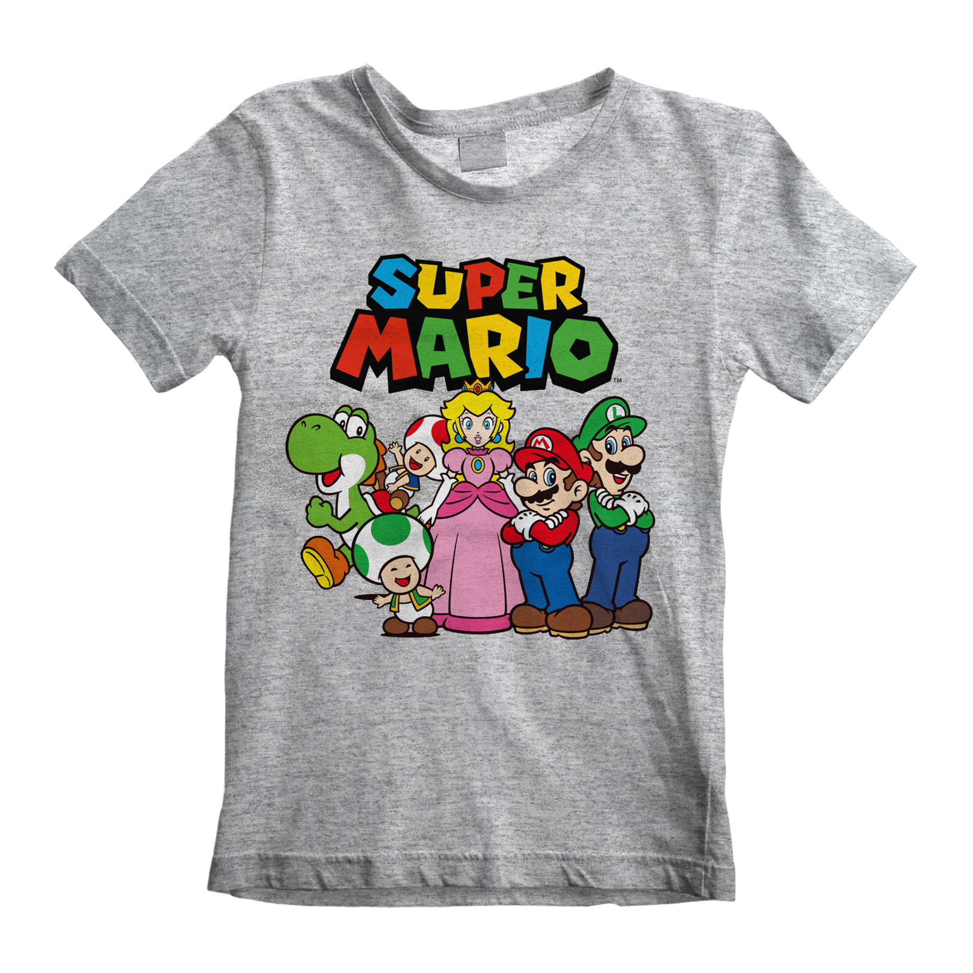 Nintendo - T-Shirt unisexe Gris chiné Super Mario Groupe vintage - M - flash vidéo
