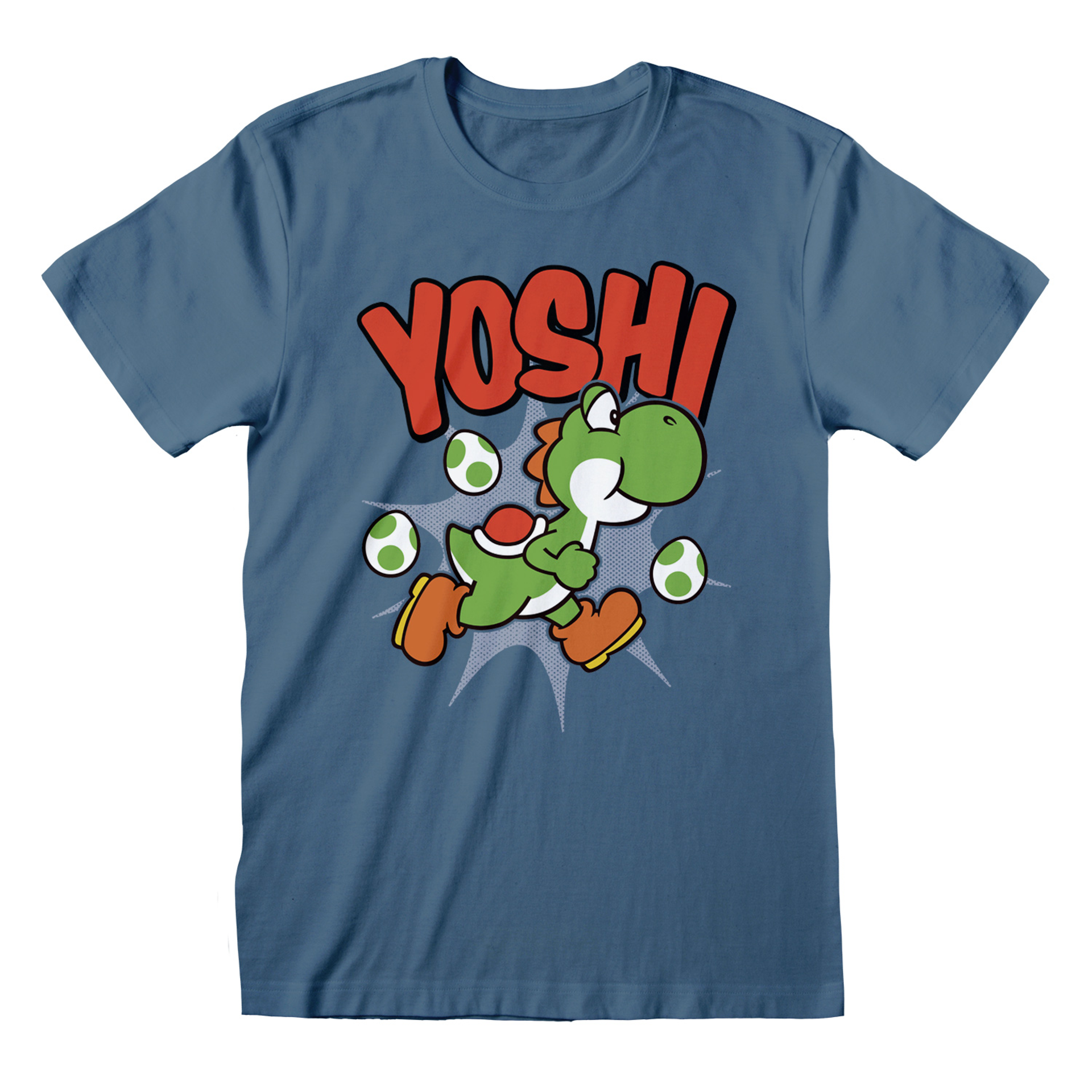 Nintendo - T-Shirt unisexe Bleu marine Super Mario Yoshi - XL - flash vidéo