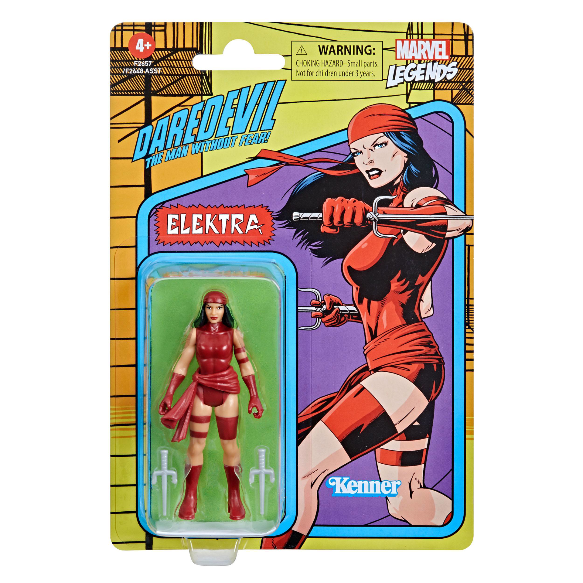 Marvel Legends Series - Retro Collection - Figurine d'action Elektra 10cm - flash vidéo