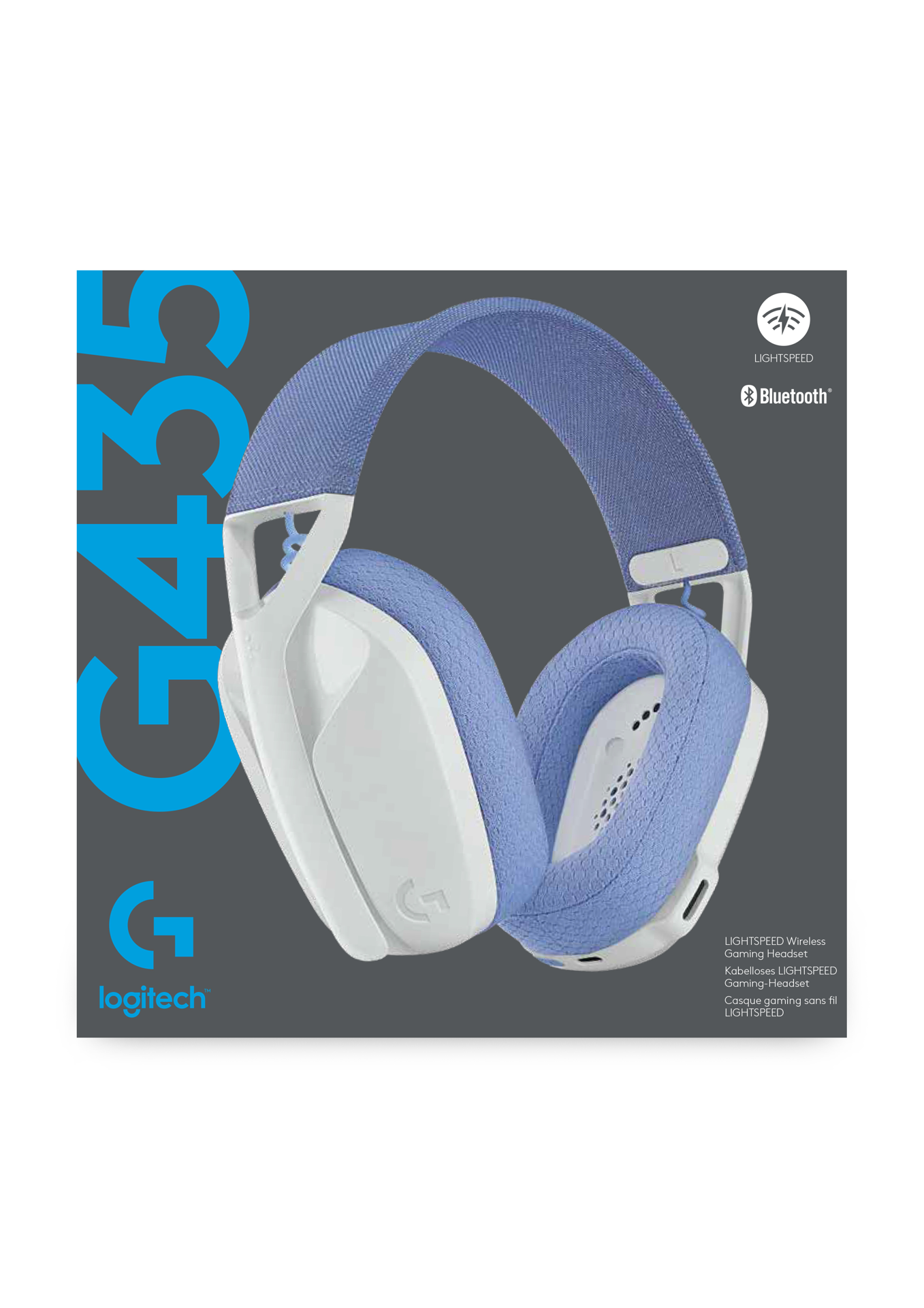 Logitech Casque de jeu sans fil Lightspeed G435 Blanc Cassé et Lilas pour PS5, PS4, PC et Mac - flash vidéo