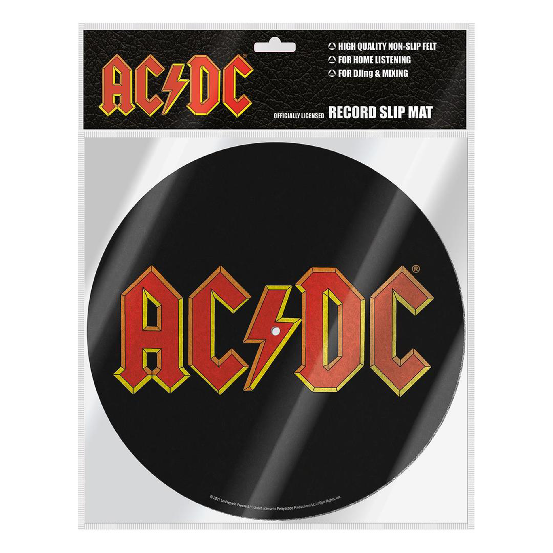 AC/DC - Feutrine pour tourne-disque Logo du groupe 30cm - flash vidéo