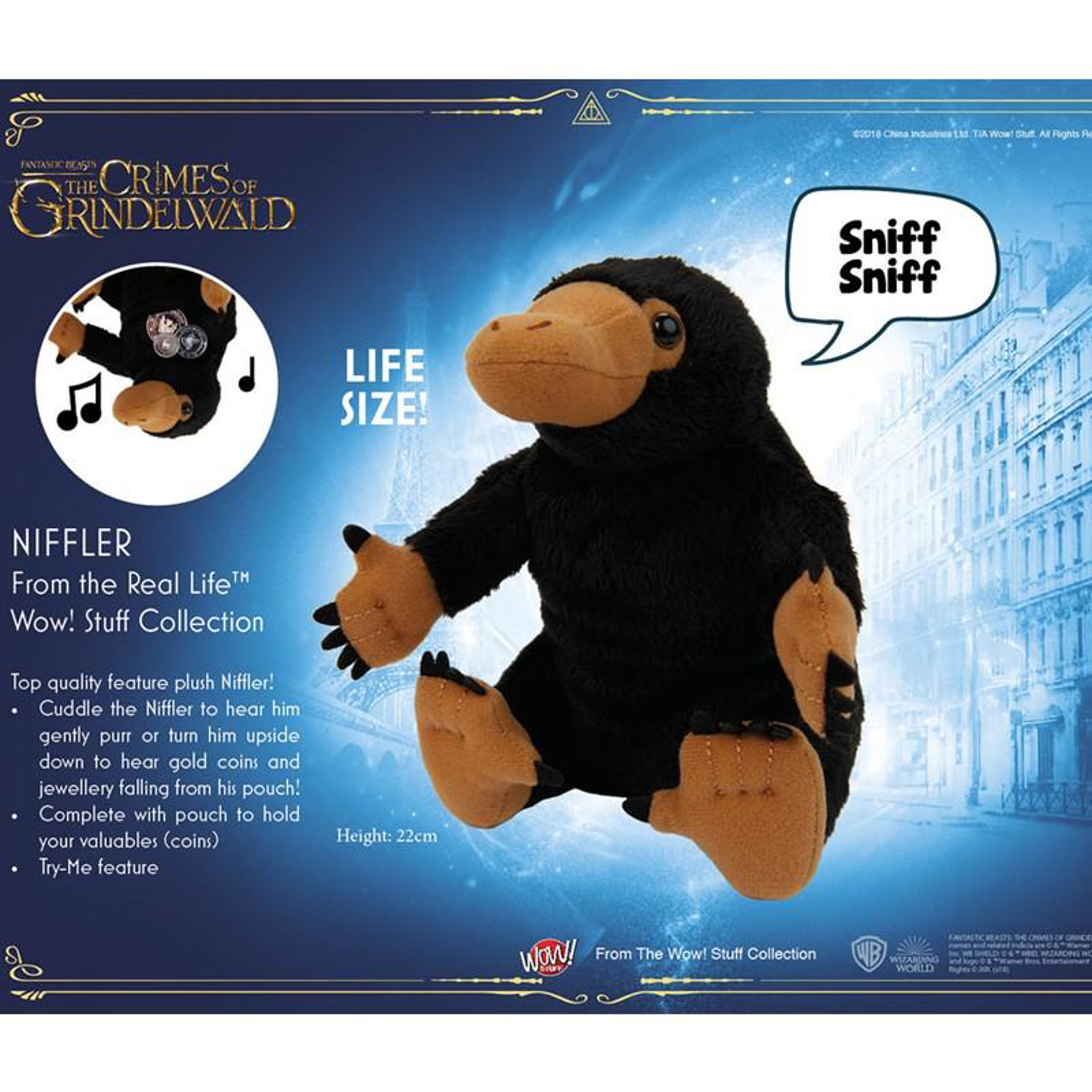 Harry Potter - Peluche Niffleur avec sons - flash vidéo
