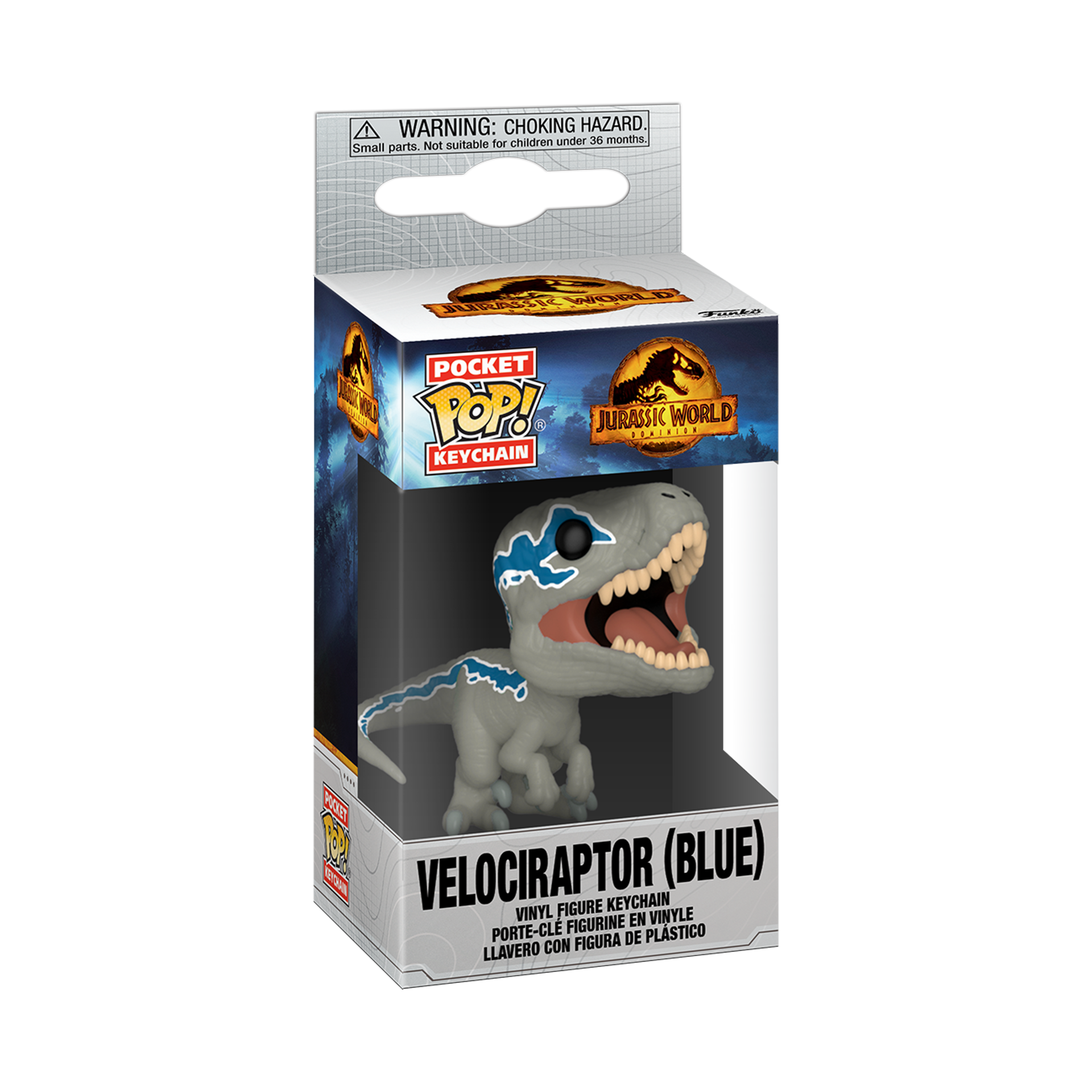 Funko Pocket Pop! Keychain: Jurassic World: Dominion - Velociraptor (Blue) - flash vidéo