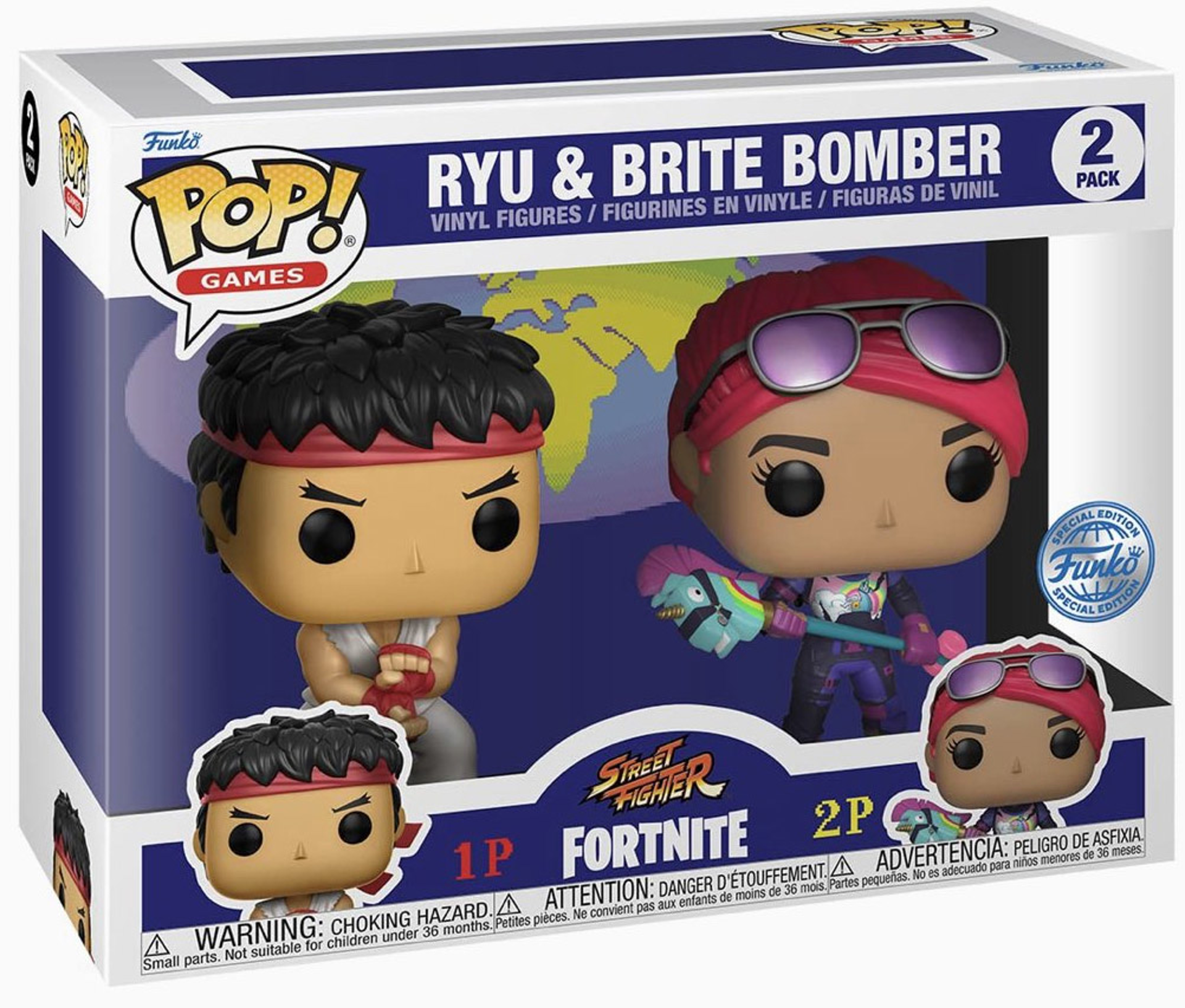 Funko Pop! 2-Pack: Street Fighter x Fortnite - Ryu & Brite Bomber ENG Merchandising - flash vidéo