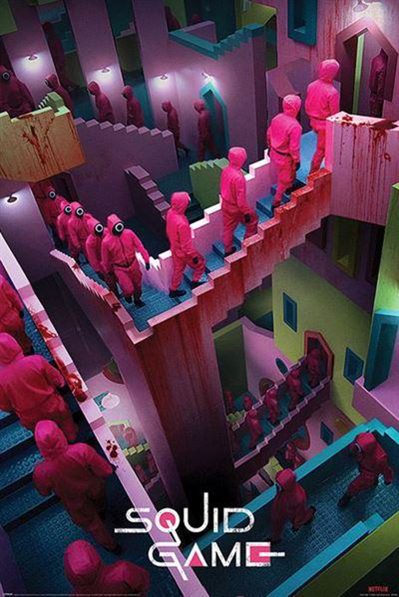 Squid Game - Escaliers Fou Maxi Poster - flash vidéo