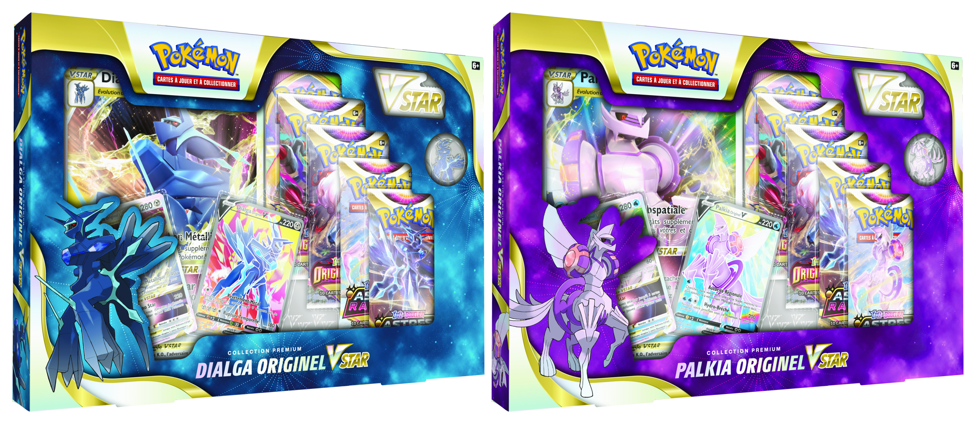 Pokémon JCC - Collection Premium Pokémon Originel-VSTAR (Dialga Originel-VSTAR ou Palkia Originel-VSTAR - 1x Boite aléatoire) - flash vidéo