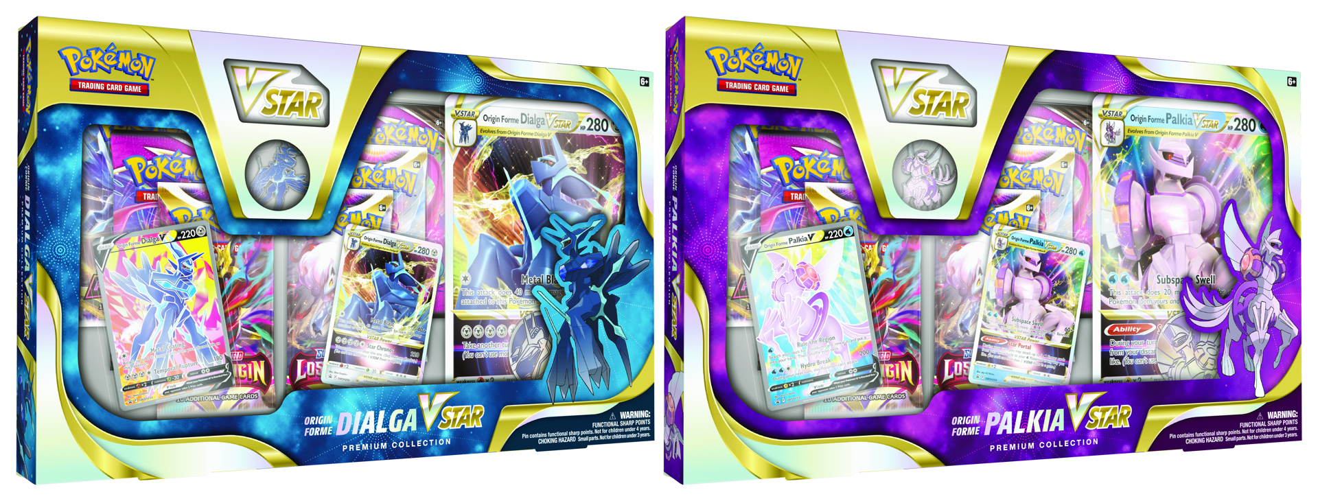 Pokémon JCC - Collection Premium Pokémon Originel-VSTAR (Dialga Originel-VSTAR ou Palkia Originel-VSTAR - 1x Boite aléatoire) - flash vidéo