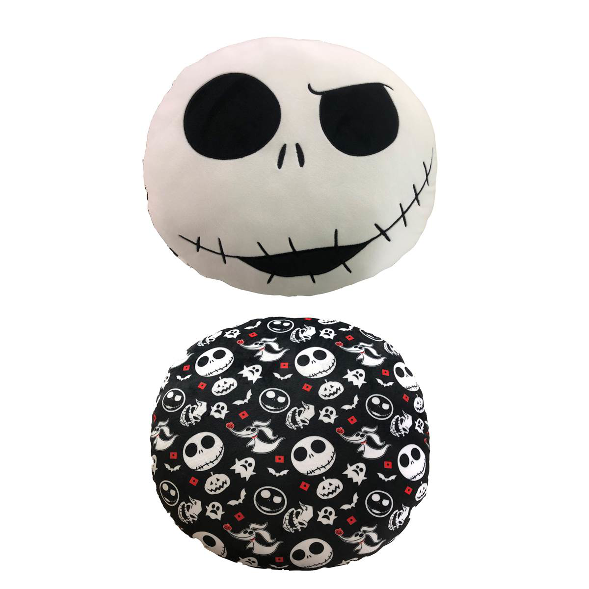 Disney L'étrange Noël de Mr Jack - Coussin Mochi Mochi double face en forme de tête de Jack Skellington 40cm - flash vidéo