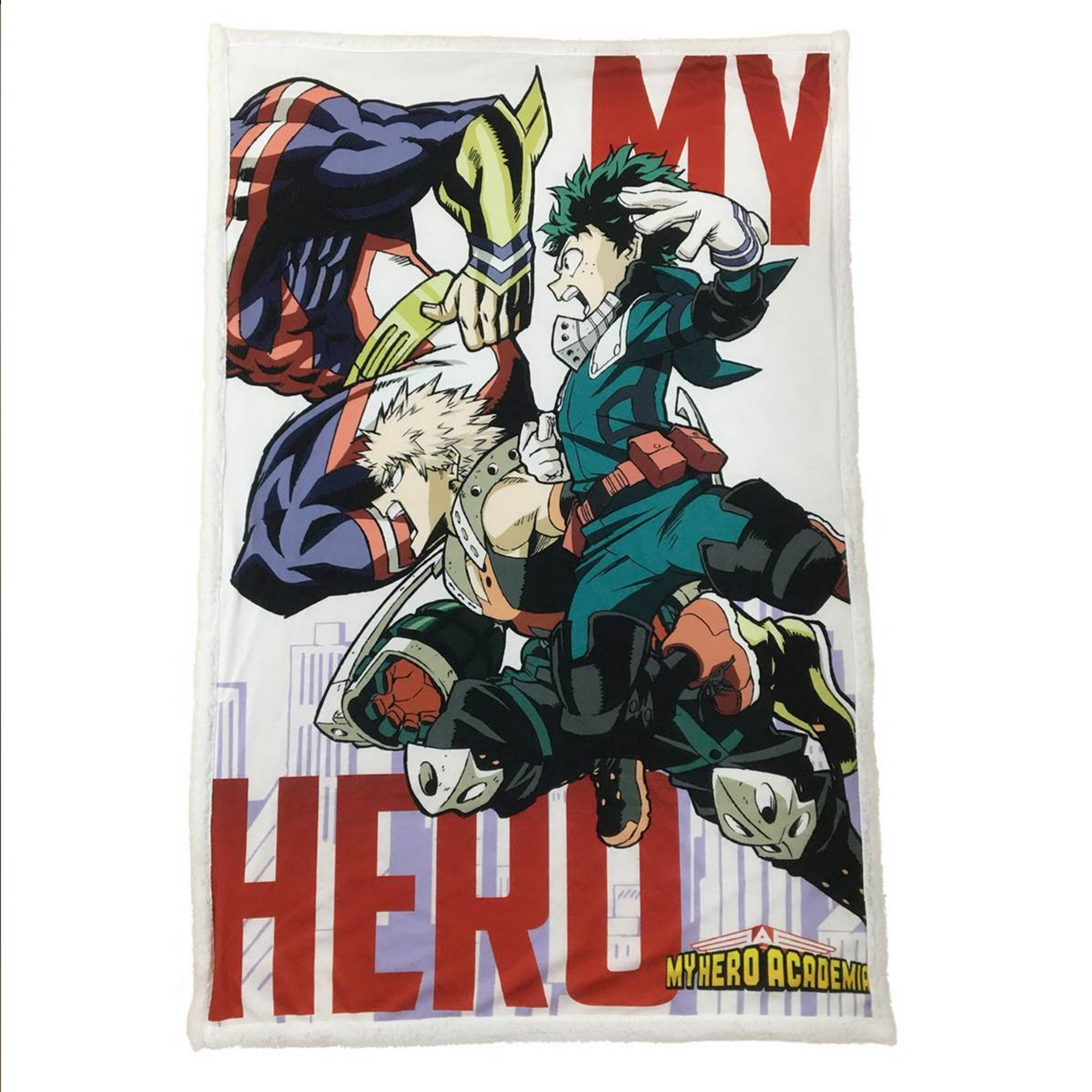 My Hero Academia - Couverture All Might, Midoriya et Bakugo - flash vidéo