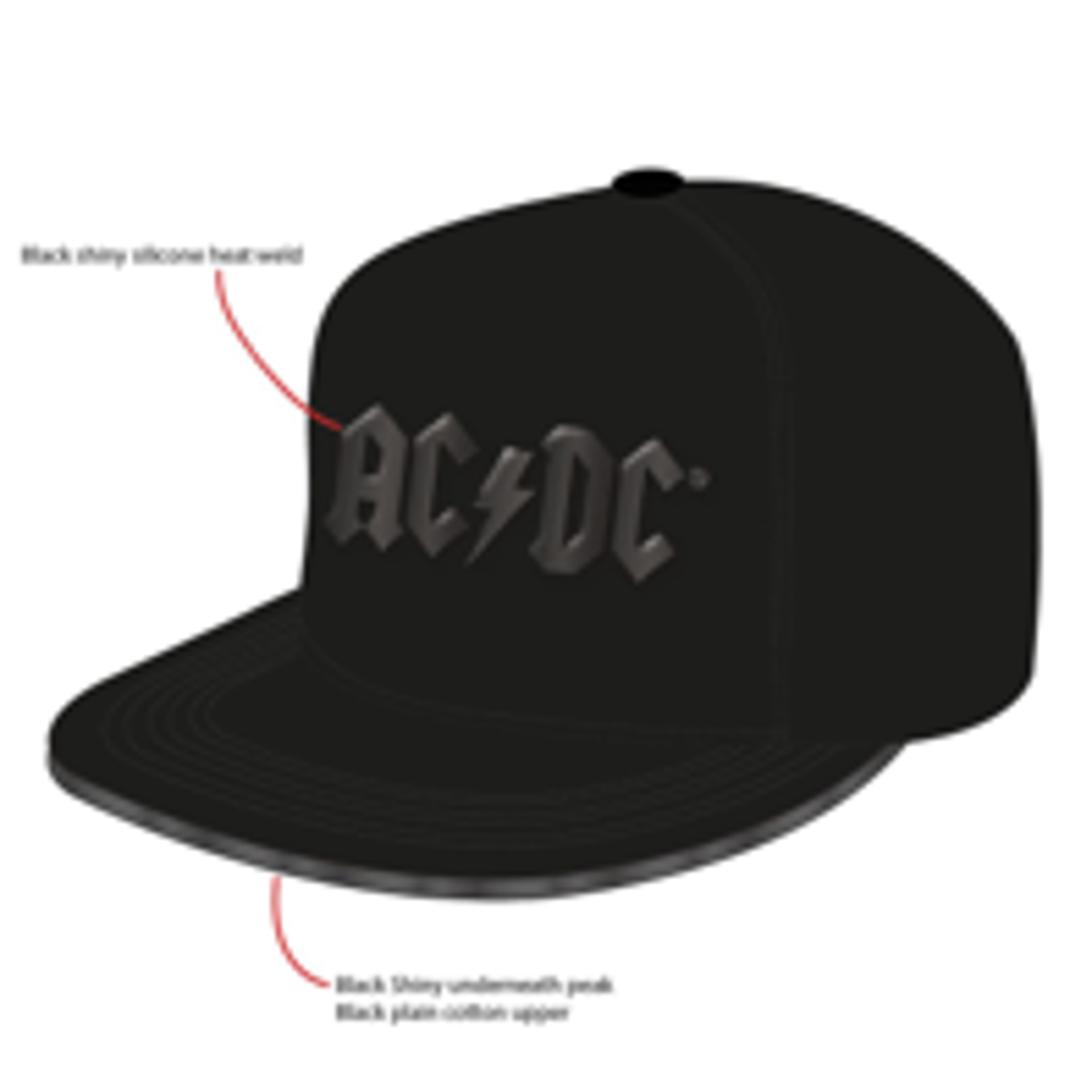 AC/DC - Casquette Snapback Logo Brillant noire - flash vidéo