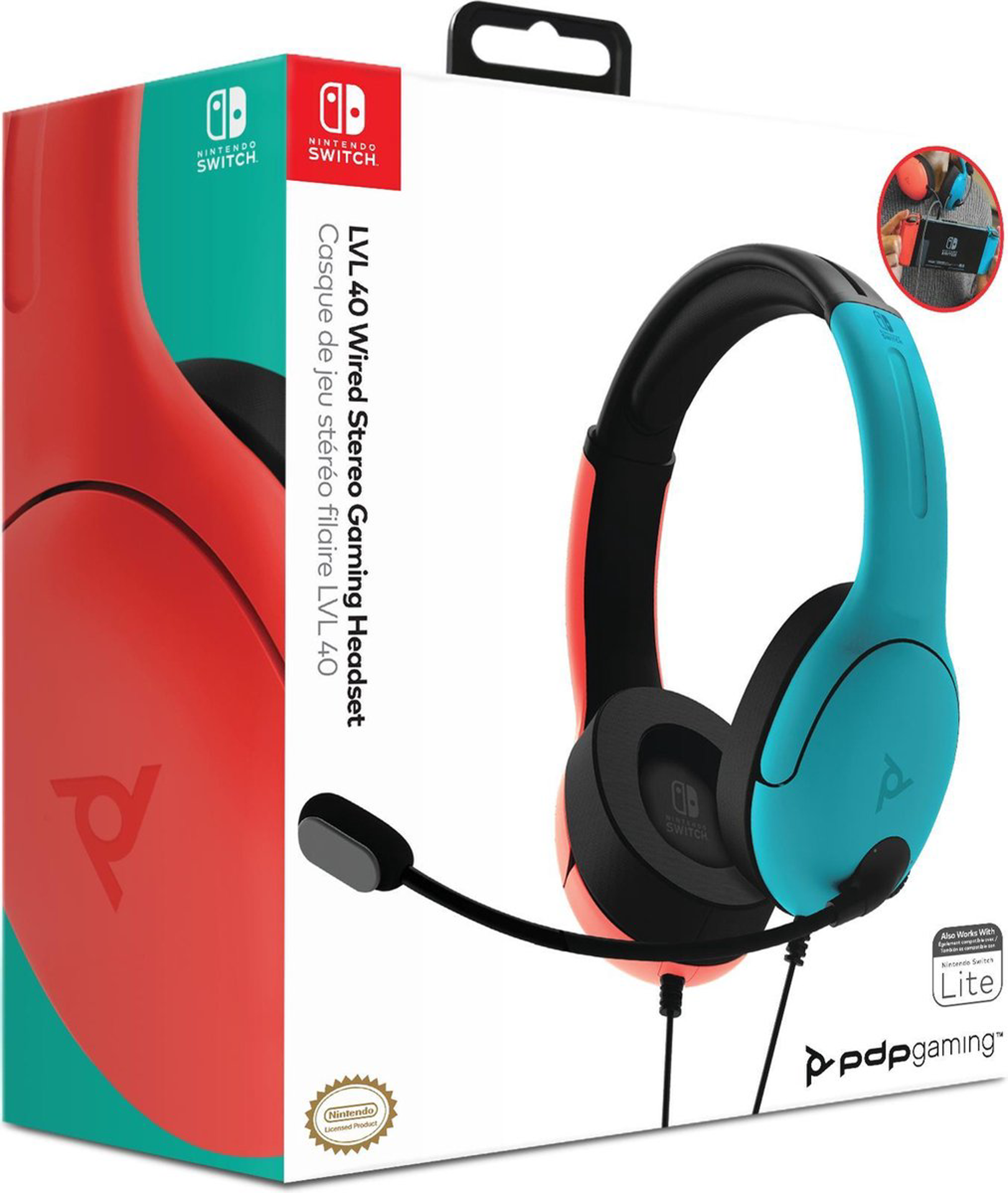 PDP - Casque de jeu stéréo filaire Airlite Neon Pop pour Nintendo Switch, Switch Lite et Switch OLED - flash vidéo