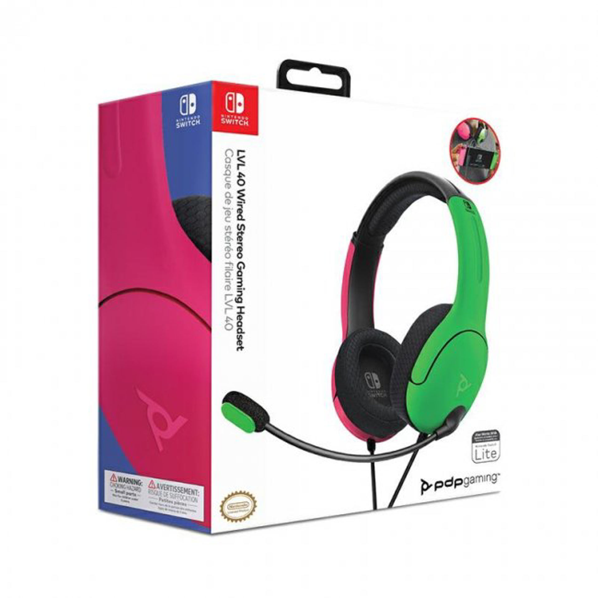 PDP - Casque de jeu stéréo filaire Airlite Neon Splat pour Nintendo Switch, Switch Lite et Switch OLED - flash vidéo