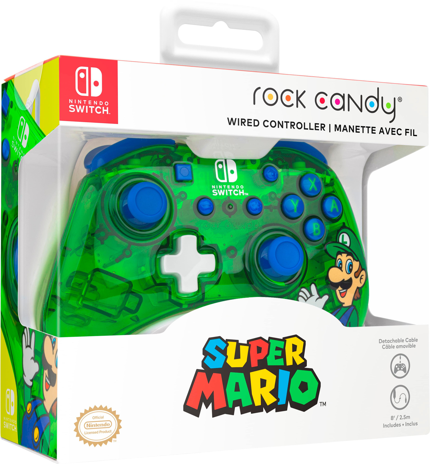 PDP - Manette filaire Rock Candy Luigi pour Nintendo Switch et Switch OLED