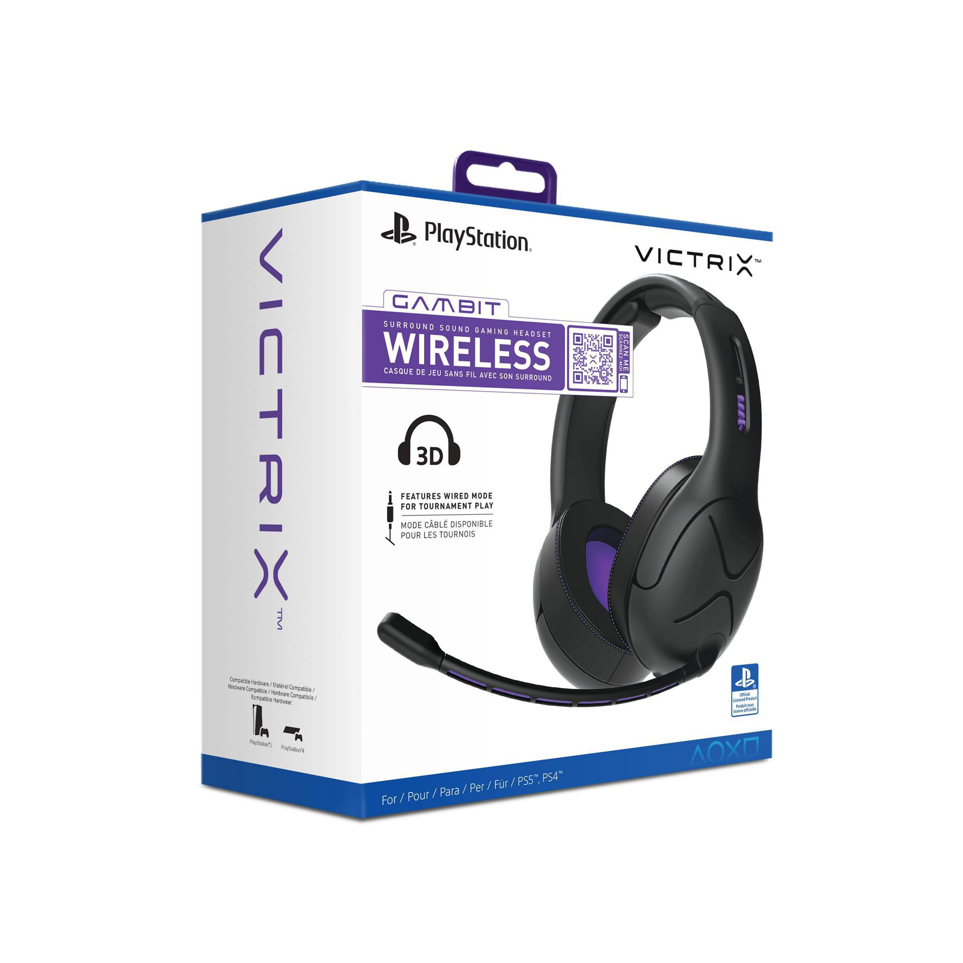 Victrix - Casque de jeu sans fil Gambit pour PS5 et PS4 - flash vidéo