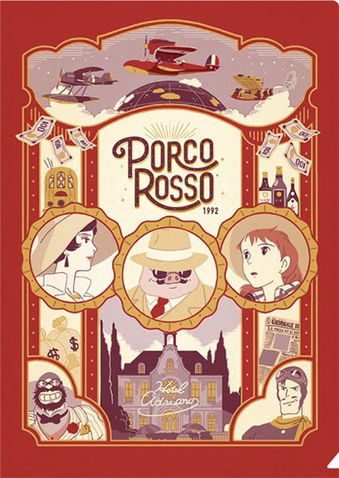 Ghibli - Porco Rosso - Chemise Art Déco A4 - flash vidéo