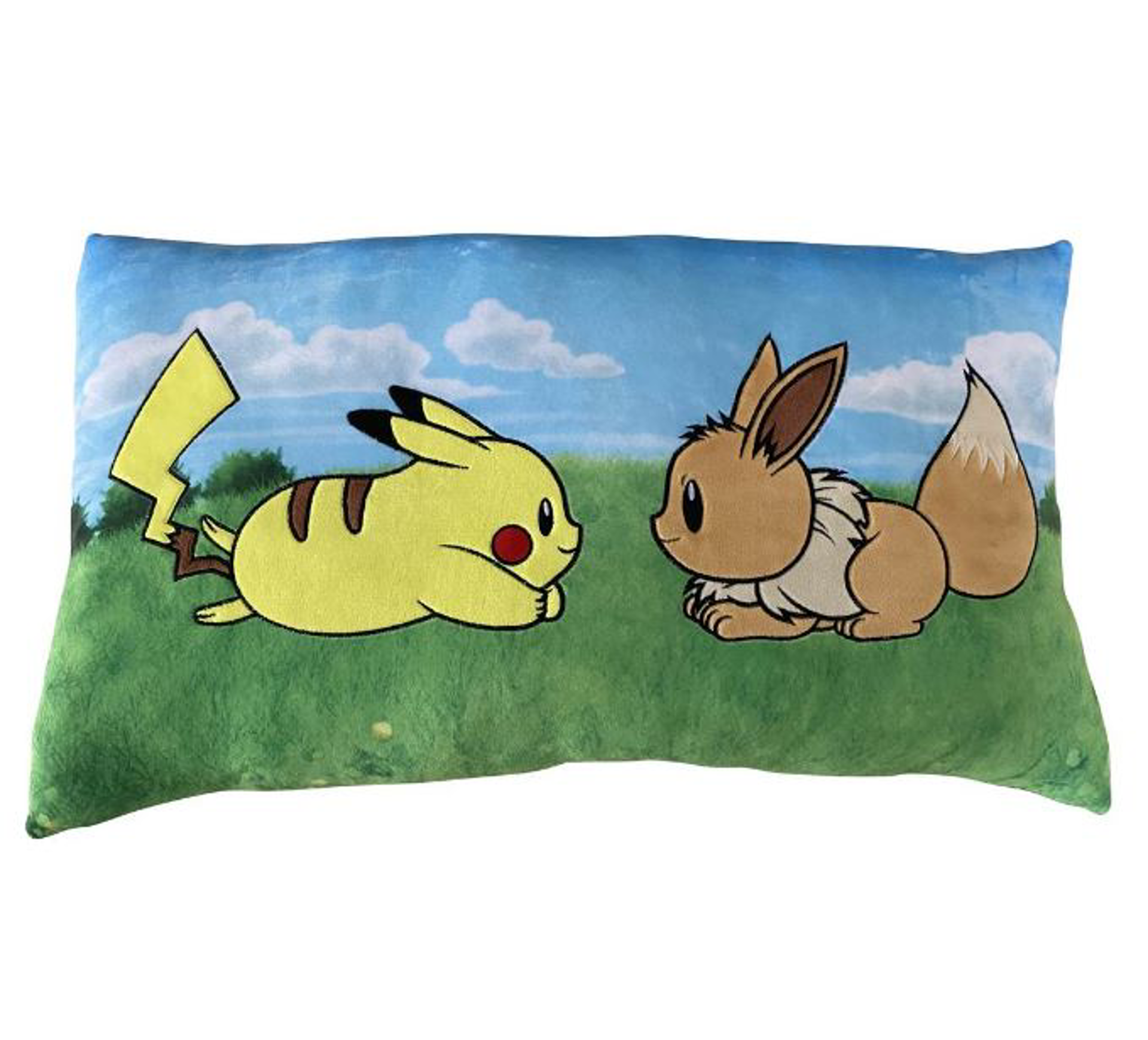 Pokémon - Coussin Pikachu et Evoli Bisou 60cm - flash vidéo