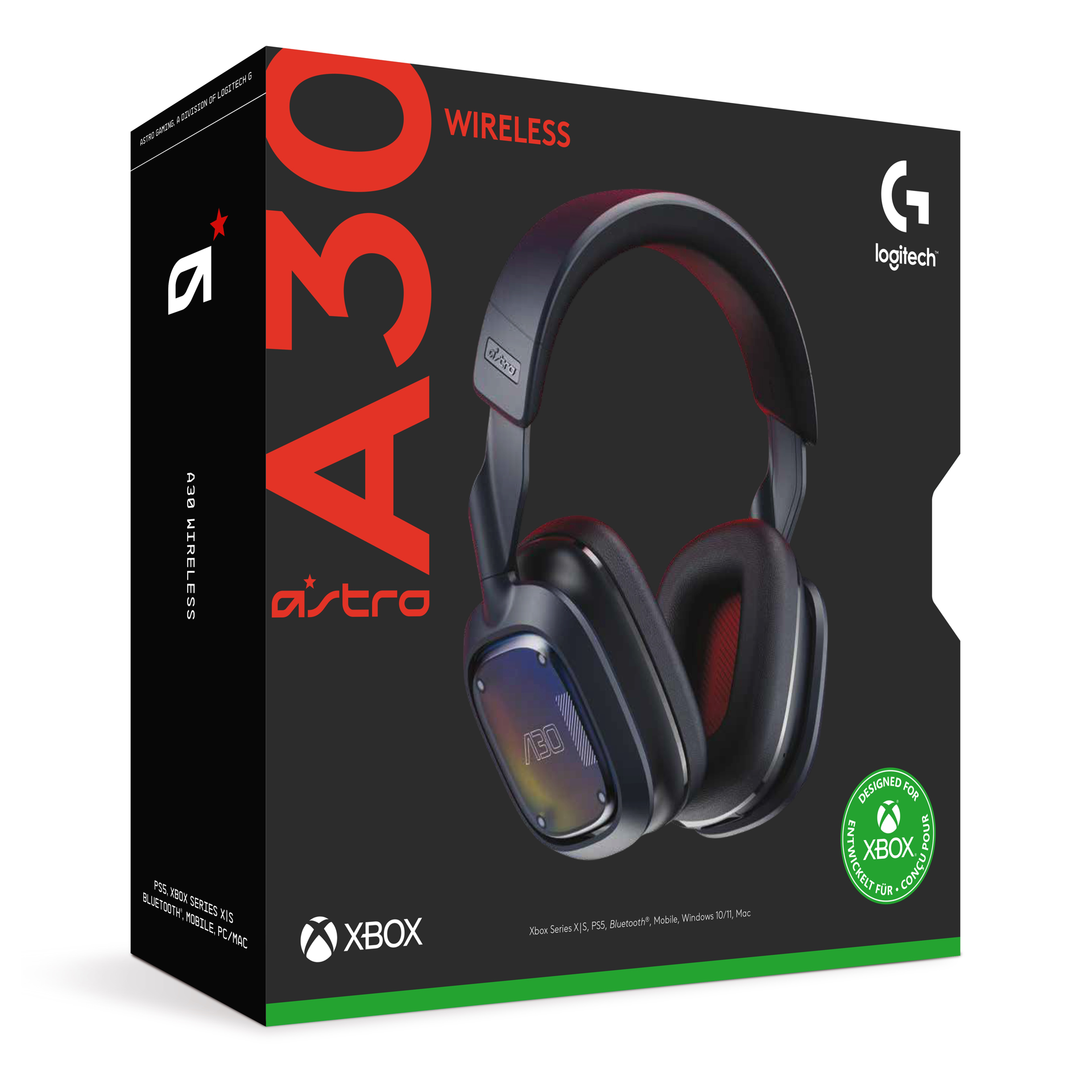 Astro - Casque de jeu sans fil Logitech G Astro A30 Navy XBOX pour PC/Mac, PS5, Xbox Series X|S, Switch et Mobile - flash vidéo