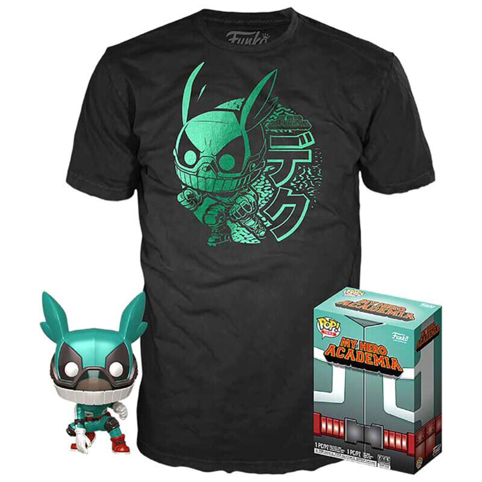 Funko Pop! & Tee: My Hero Academia S5: Deku with Helmet Metallic - M - flash vidéo